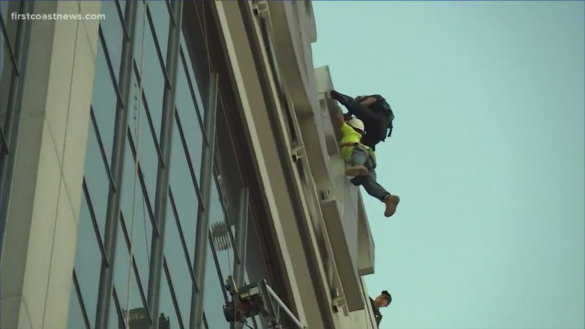 JFRD rescued two window washers from some scaffolding at the BB&T building in downtown Jacksonville.