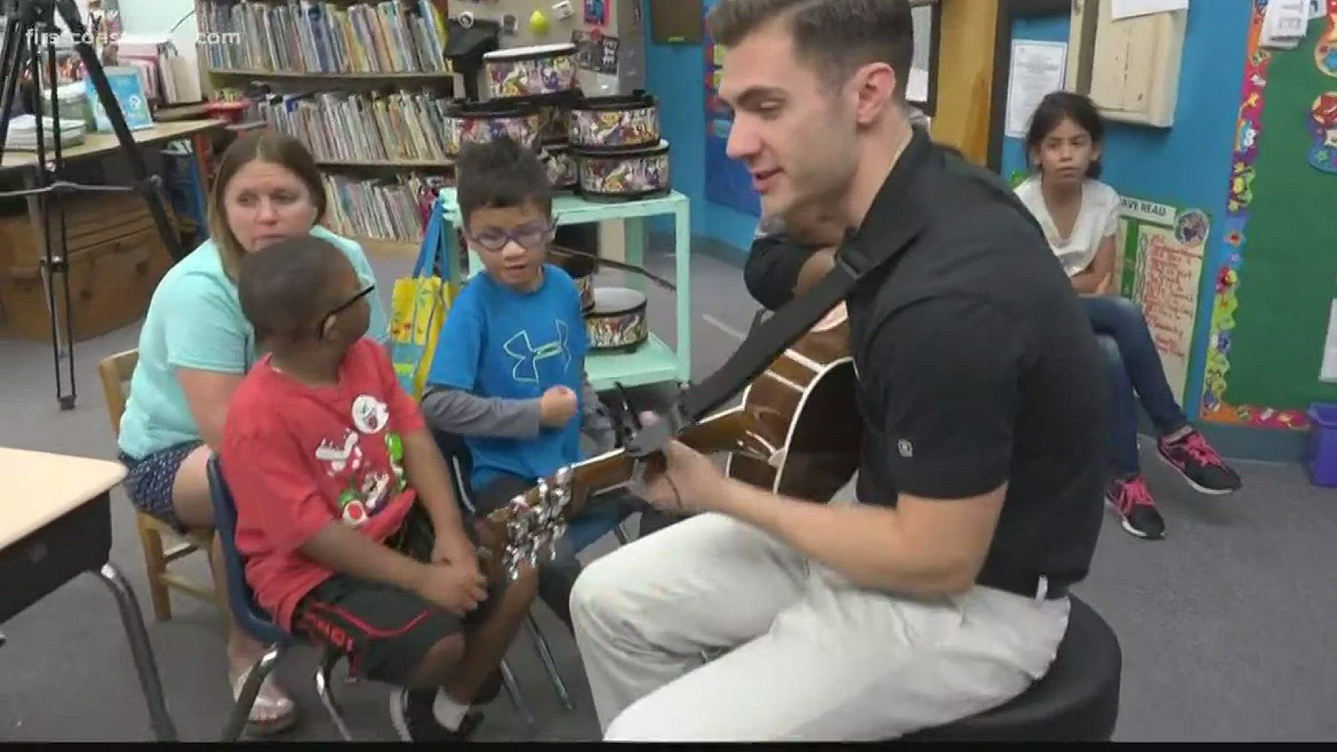 Students with special needs are able to connect with others through a music therapy program in Neptune Beach.