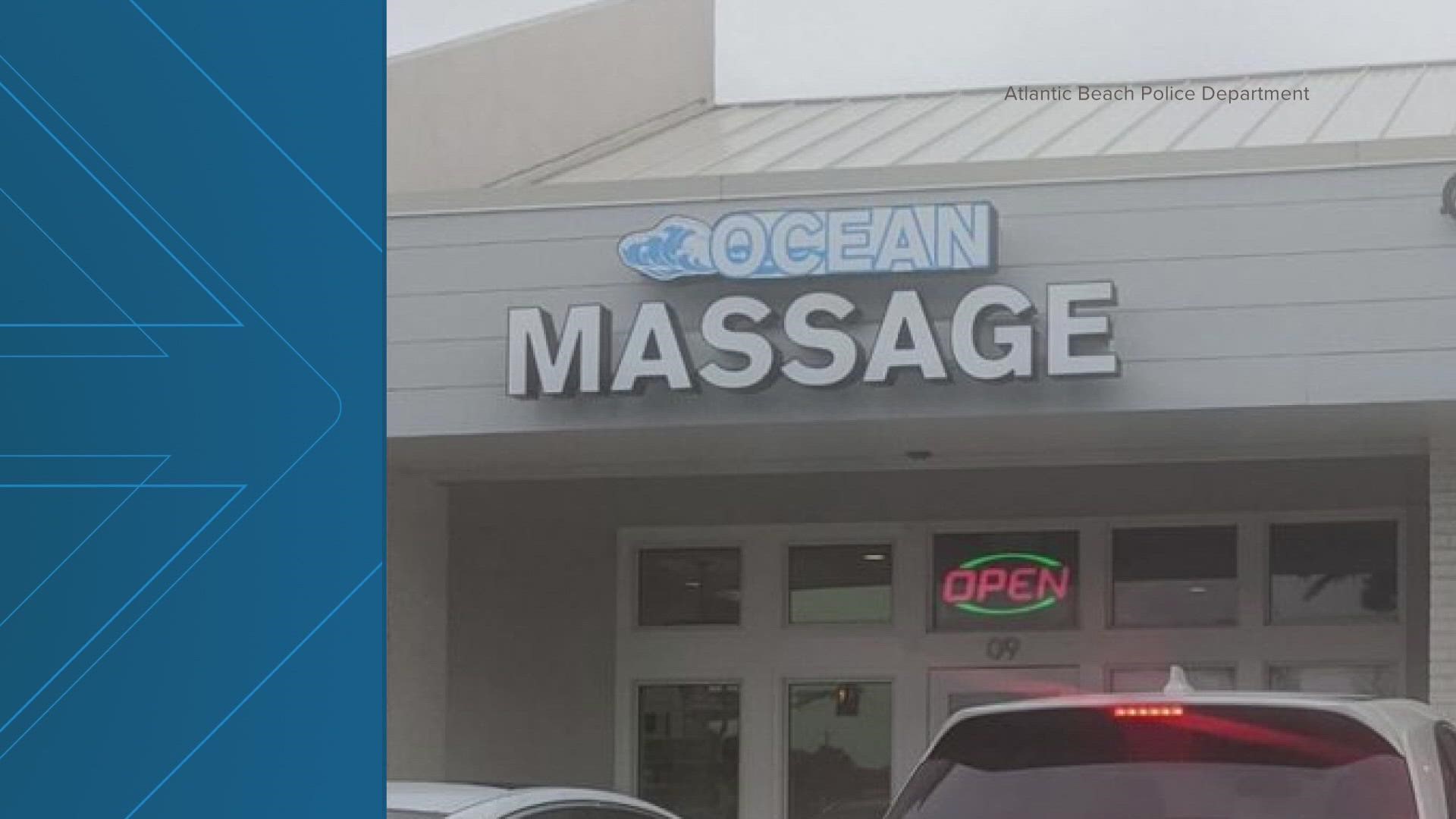 Police say they were receiving complaints from people who had noticed suspicious behaviors at Ocean Massage.