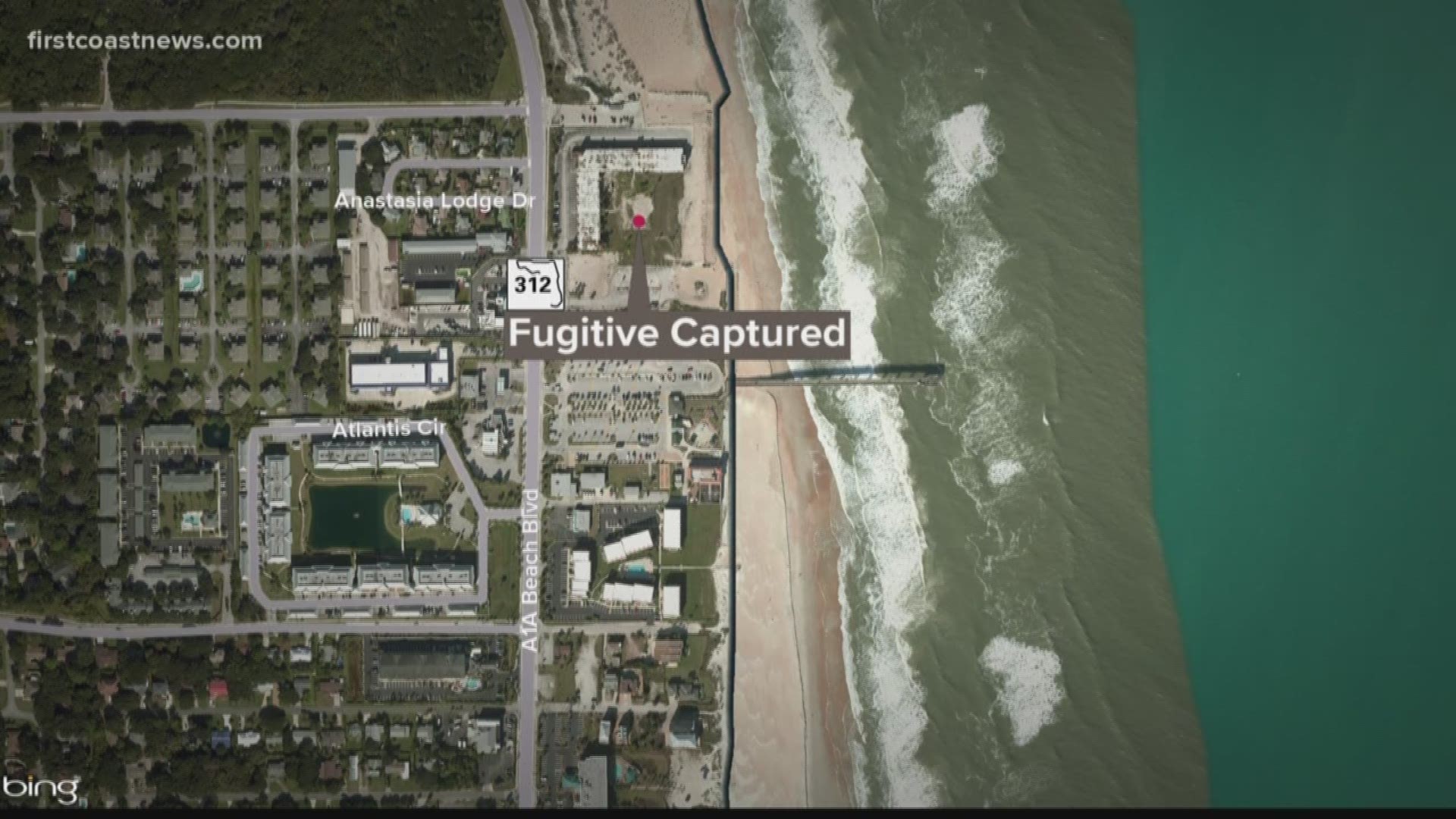 The U.S. Marshals Service went to the St. Augustine Beach Pier in response to reports of a federal fugitive in the area.