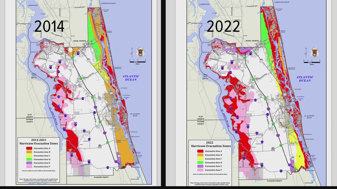 St. Johns County Changes Its Hurricane Evacuation Zone Map ...