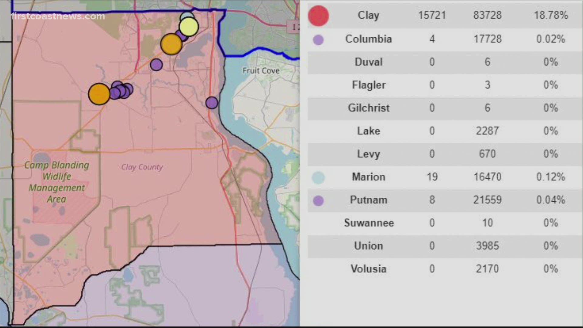 In the dark in Clay County? You're not alone. More than 18% of Clay Electric's customers are experiencing a power outage Monday afternoon.