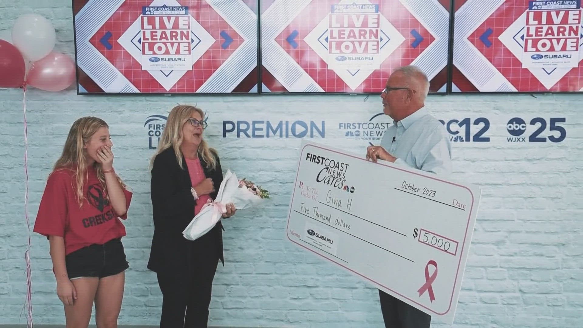 Gina Hansen is frank about life after getting a double mastectomy, and that includes financial struggles. But then a surprise from Subaru of Jacksonville came about.