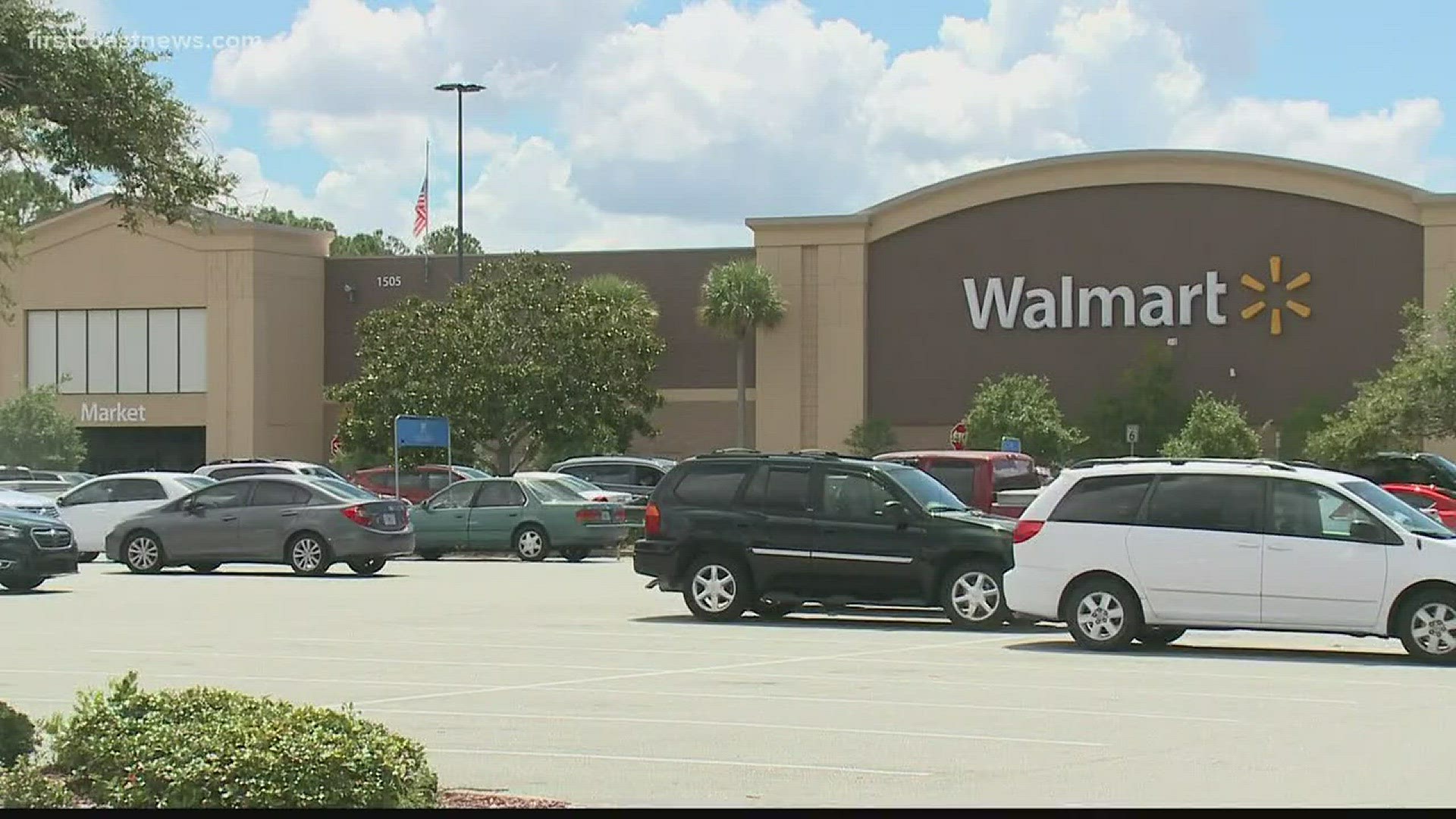 A woman says a teenage boy threatened her with a knife outside a Fleming Island Walmart, but a Good Samaritan stepped in to save the day.