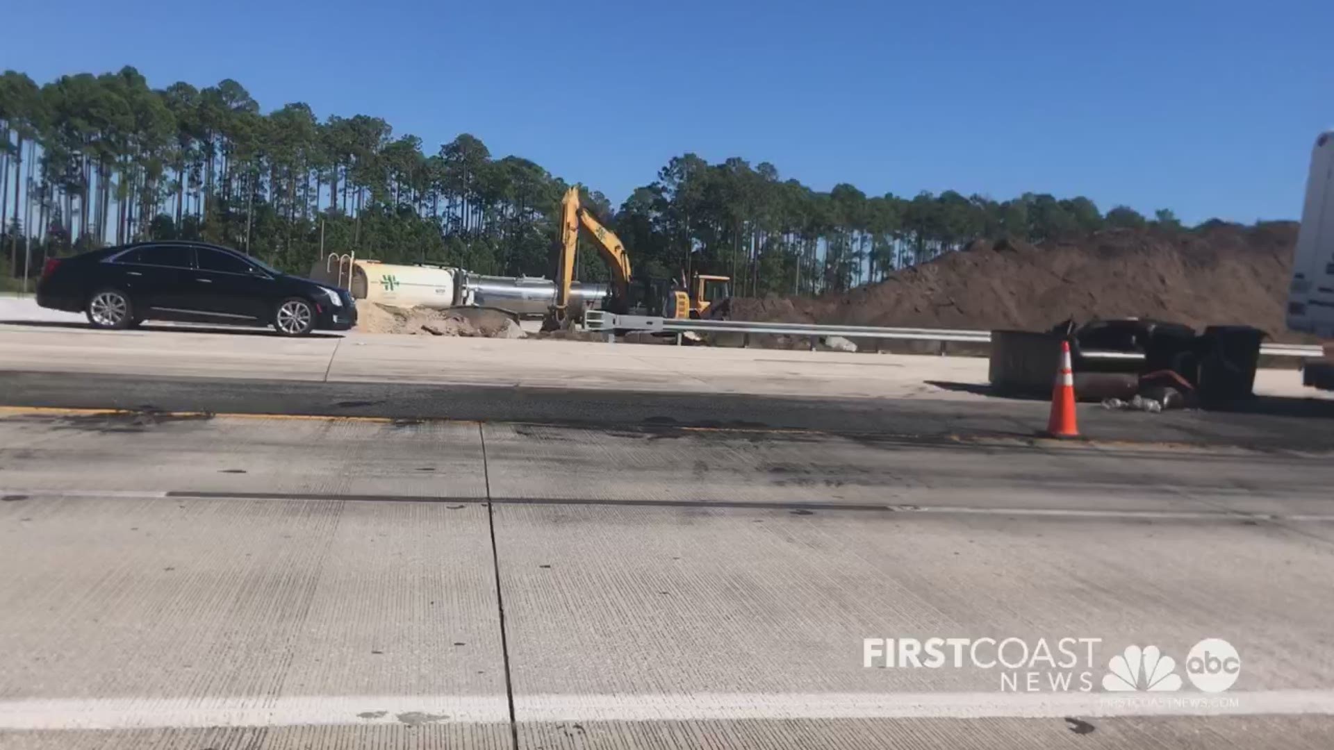 The Florida Highway Patrol said that all lanes of State Road 9B southbound near Interstate-295 southbound are closed Sunday due to a vehicle fire.