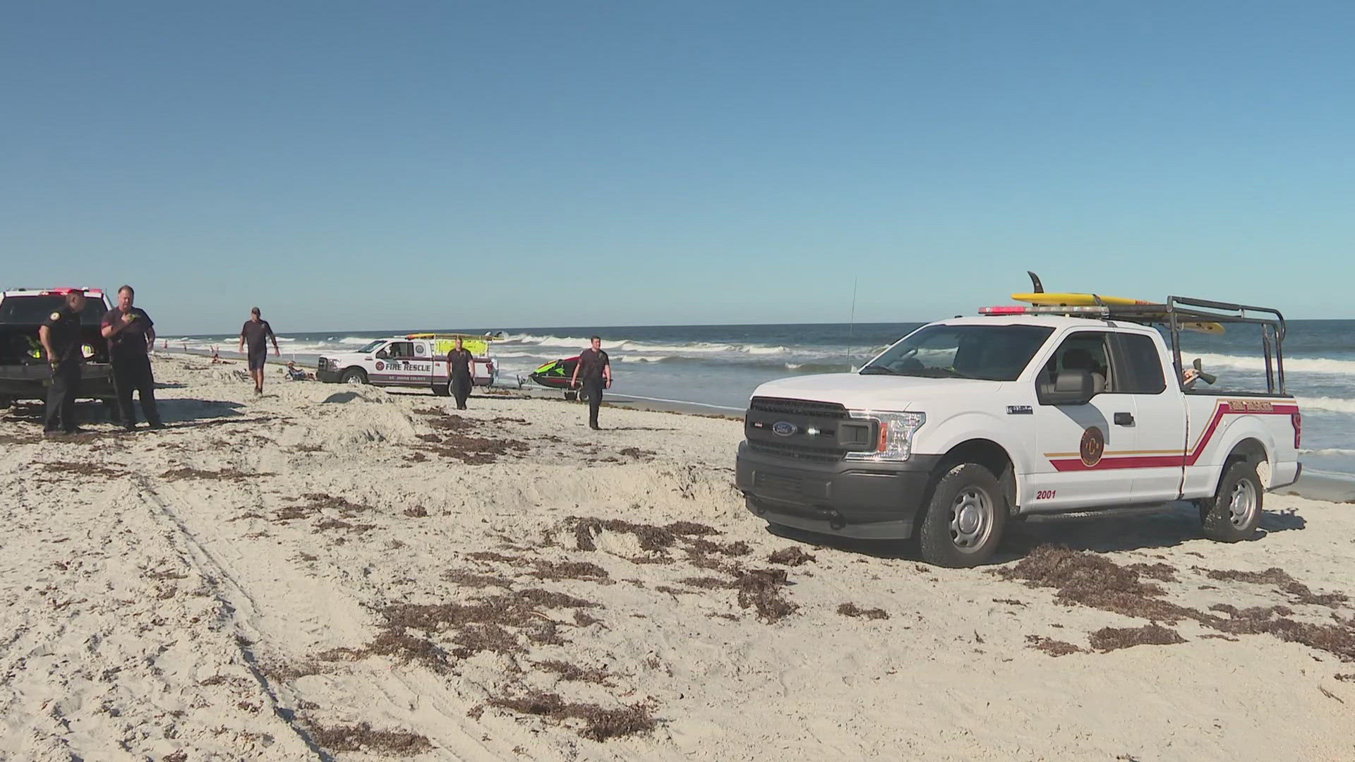 St. Johns County Fire Rescue said the swimmer's family made the call reporting him missing at 2:15 p.m. Sunday.