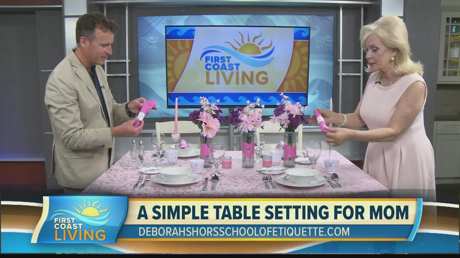 Etiquette expert, Deborah Shor shows Mike a beautiful tablescape easy enough for kids to create.