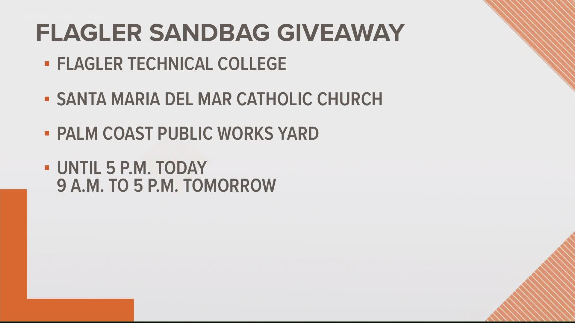 The free sandbags will be available until 5 p.m. Friday and from 9 a.m. to 5 p.m. Saturday.