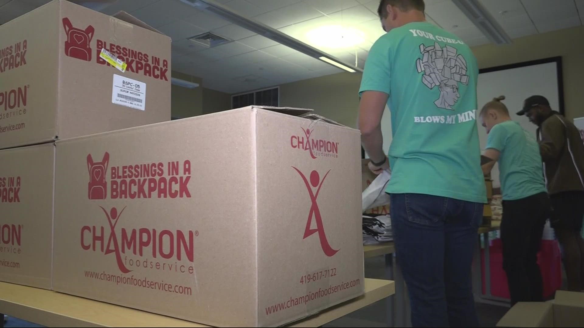 Nemours Children's Health and First Coast Blessings in a Backpack packed the bags Monday.