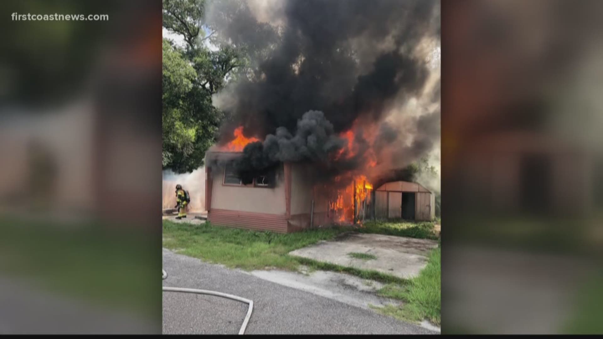 The Jacksonville Fire and Rescue Department responded to a mobile home fire Saturday afternoon in the Brentwood area.