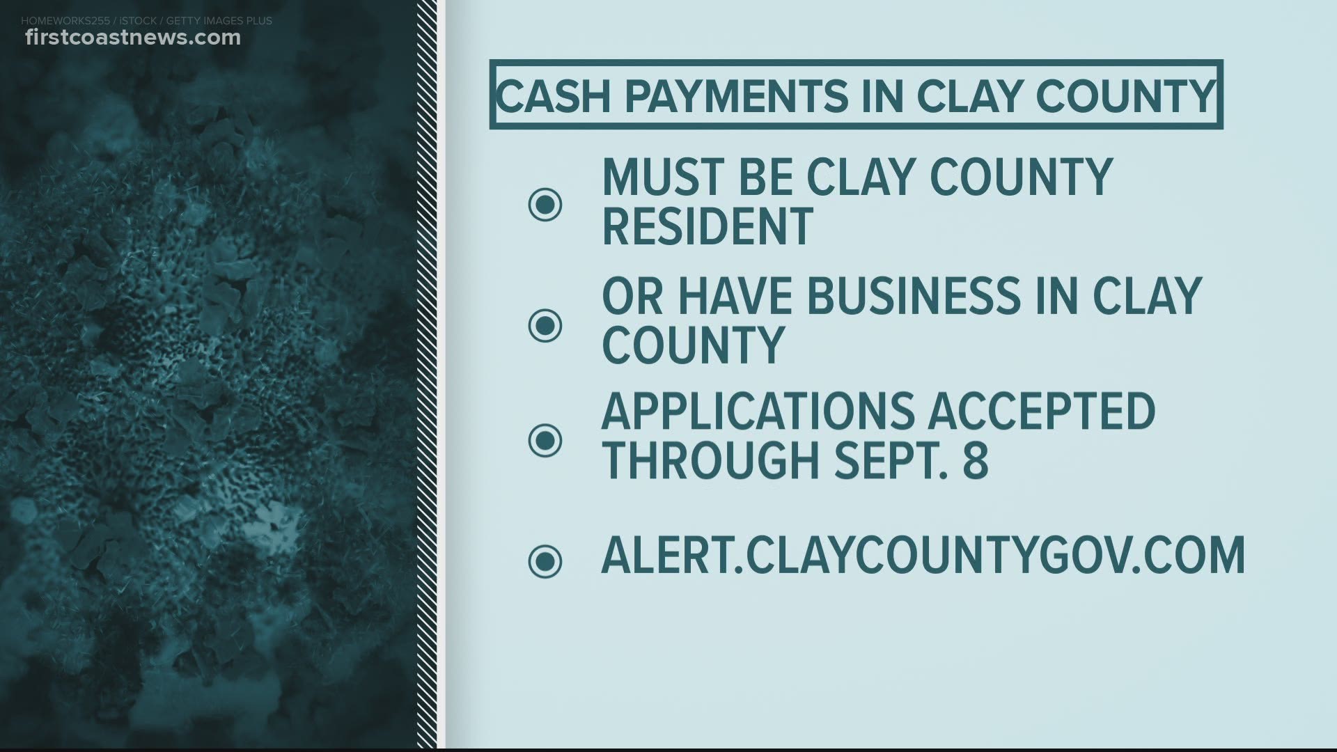 Grants for Clay County residents who have suffered an economic hardship are available in the form of a one-time cash payment of up to $1,000.