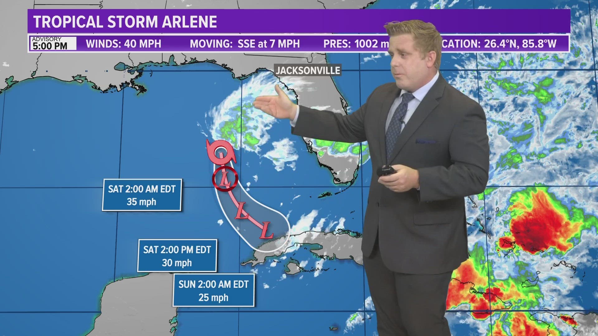 Tracking Tropical Storm Arlene, first named storm of 2023