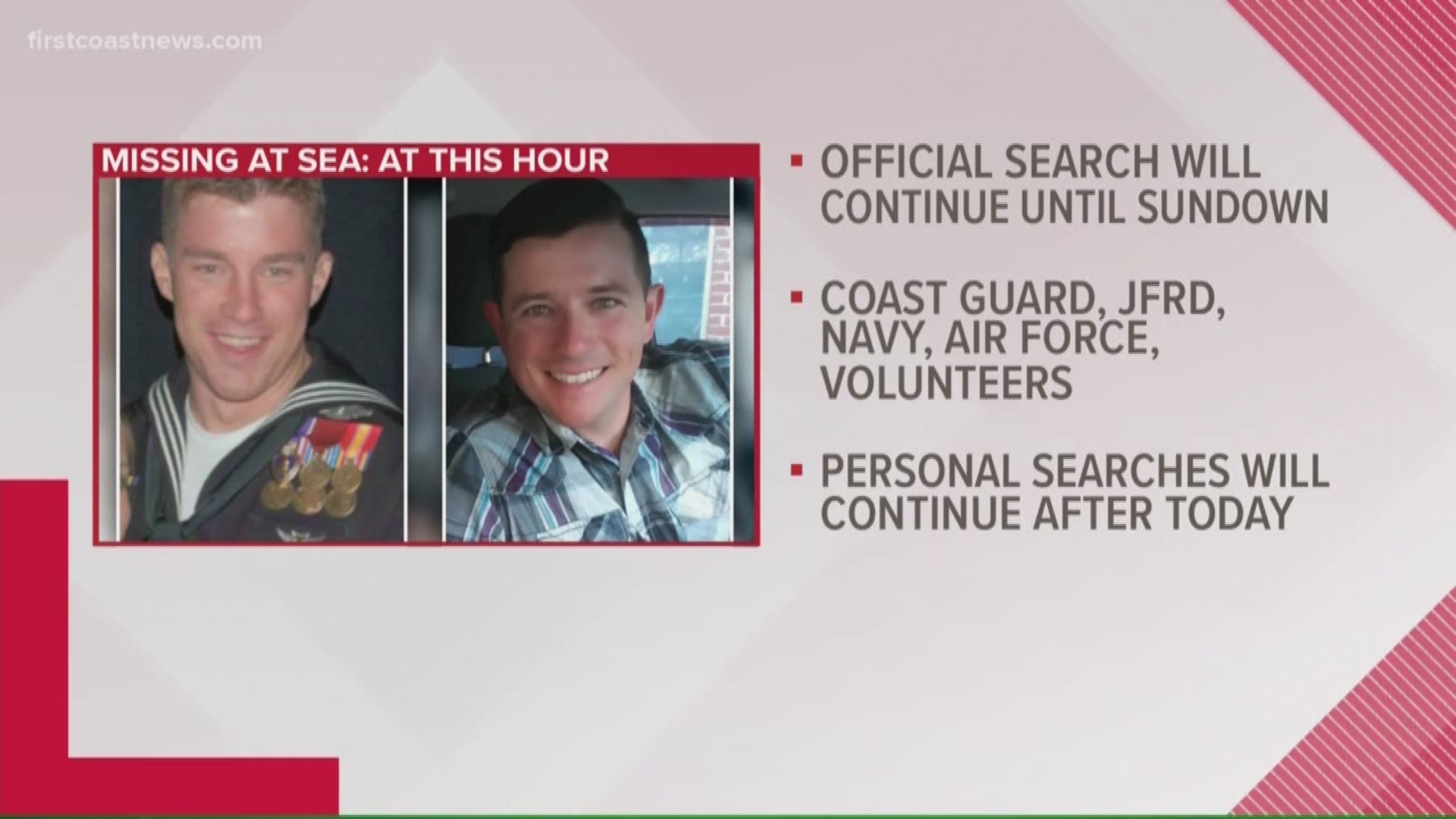 Authorities are officially calling the search for missing firefighters Brian McCluney and Justin Walker off at sundown Thursday. They've been searching for them for seven days.
