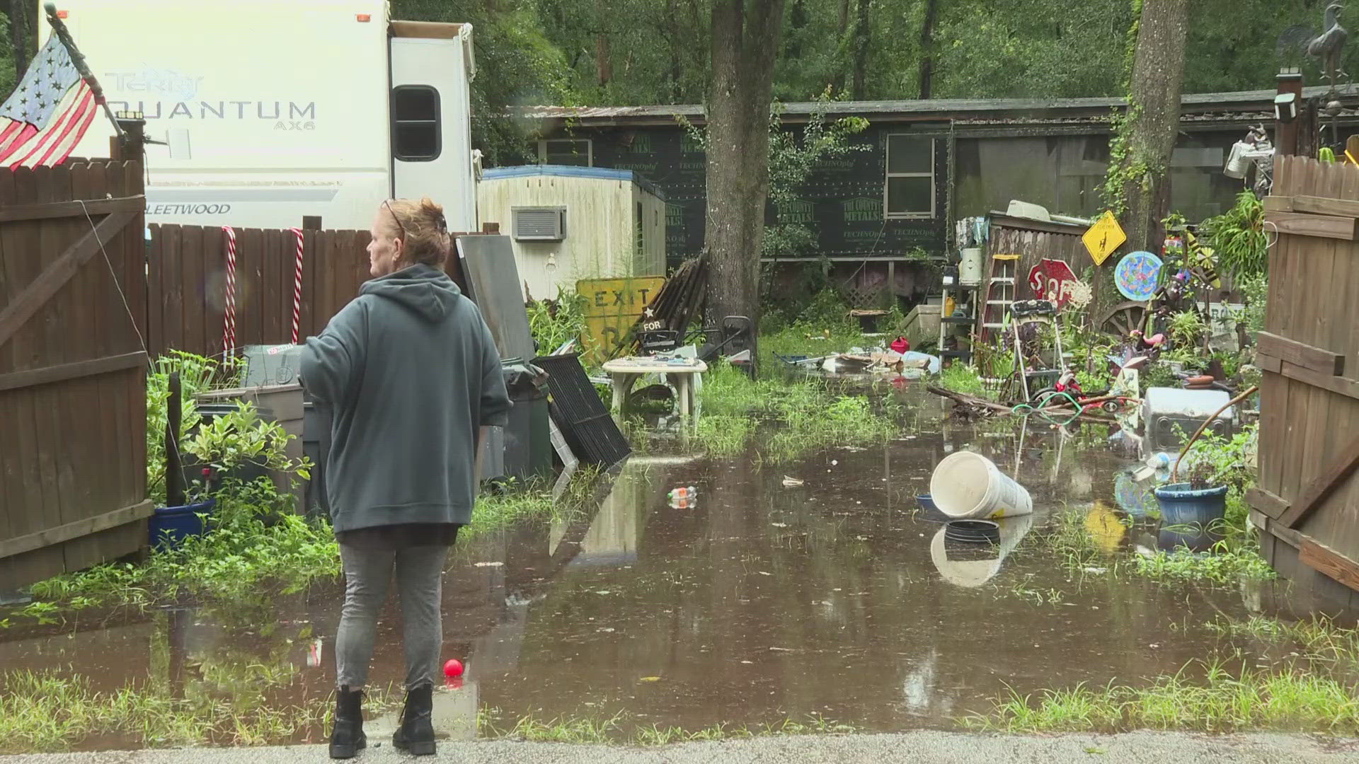 Michelle Miller and her family were forced to wait and see if flooding from Debby entered their home, in which case, she said they would have to move.