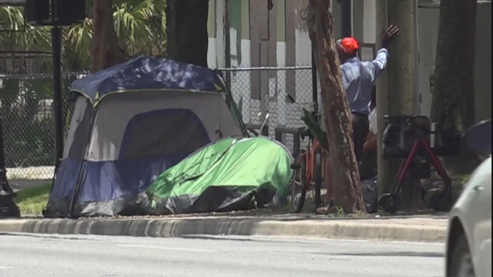 The move follows Gov. Ron DeSantis' ban on public sleeping.