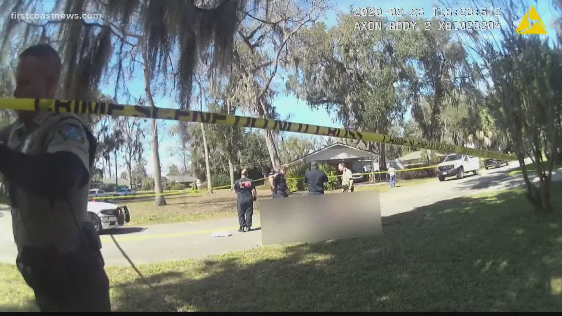 The video shows the scene from police body camera footage.