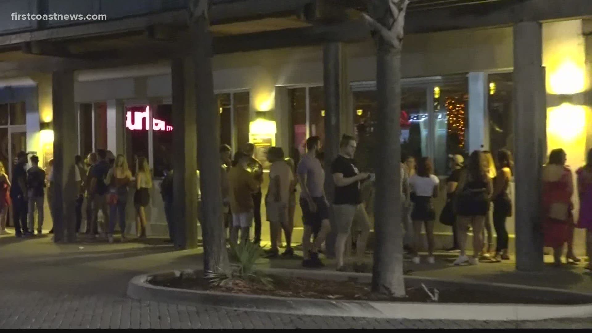 People were able to spread out at the beach, but there was less social distancing at bars later Saturday night.