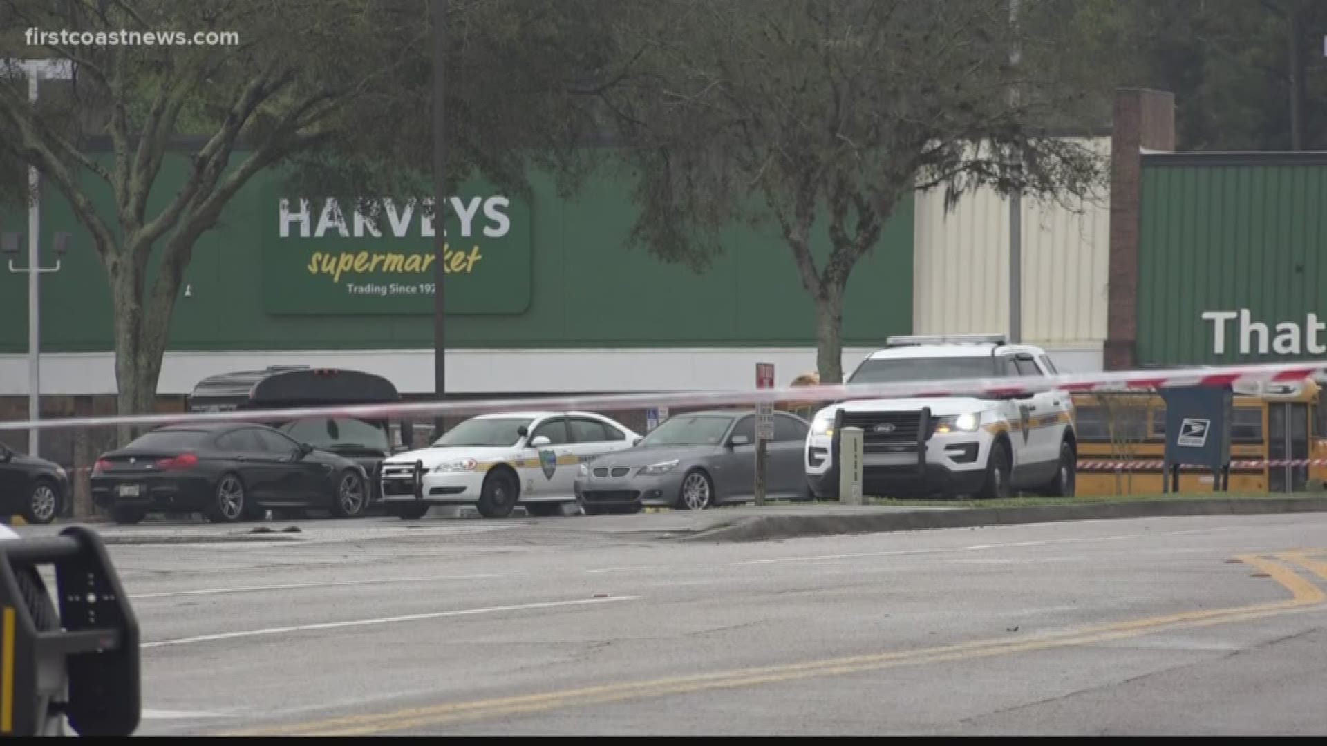 Police say that the incident happened near the Harvey's Supermarket on South Arlington Road, just west of Atlantic Boulevard.