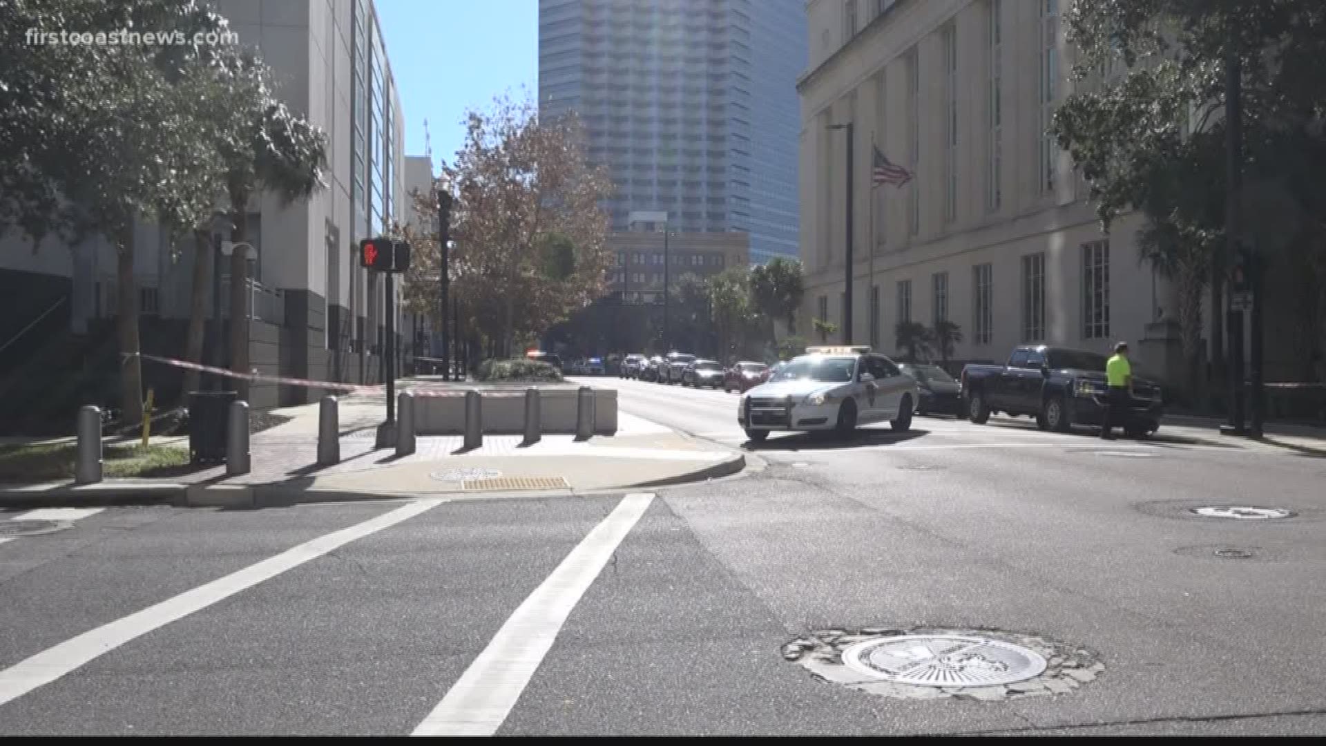 The suspicious package found in the mailroom of the federal courthouse in Downtown Jacksonville Monday is not a threat to the public, according to the FBI.