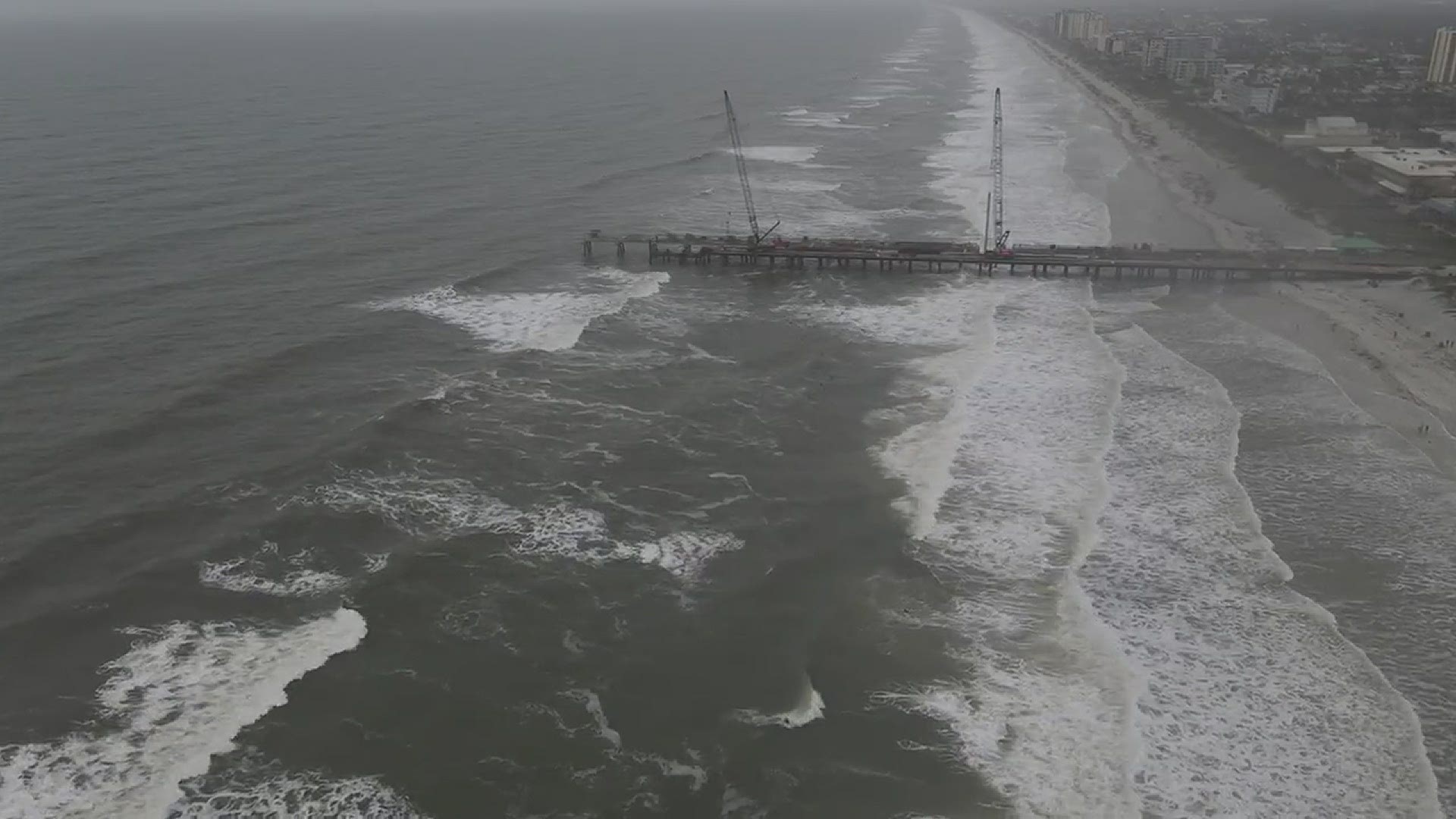 First Coast News meteorologist Robert Speta caught dozens of surfers riding the waves ahead of Eta's arrival in Jacksonville Beach.
Credit: Robert Speta