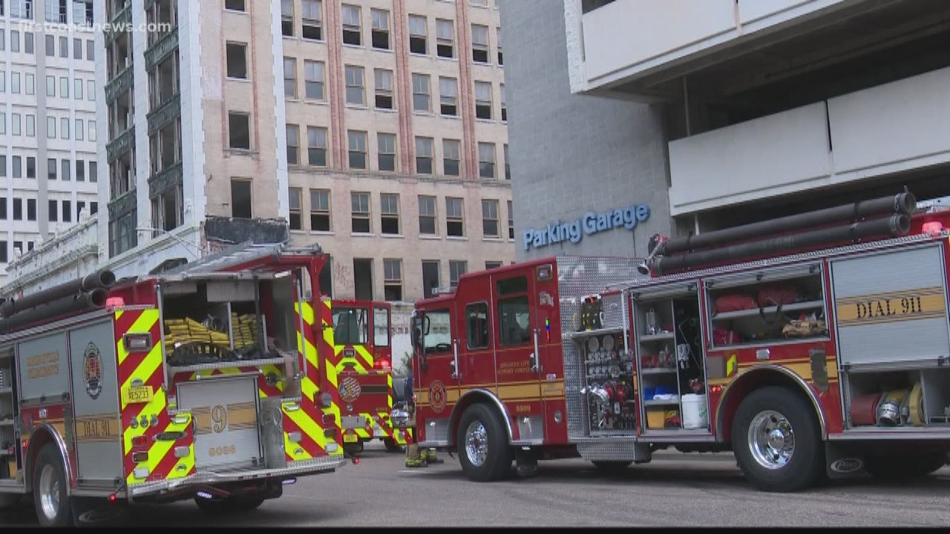 No one was hurt when a car caught fire inside a Jacksonville parking garage.