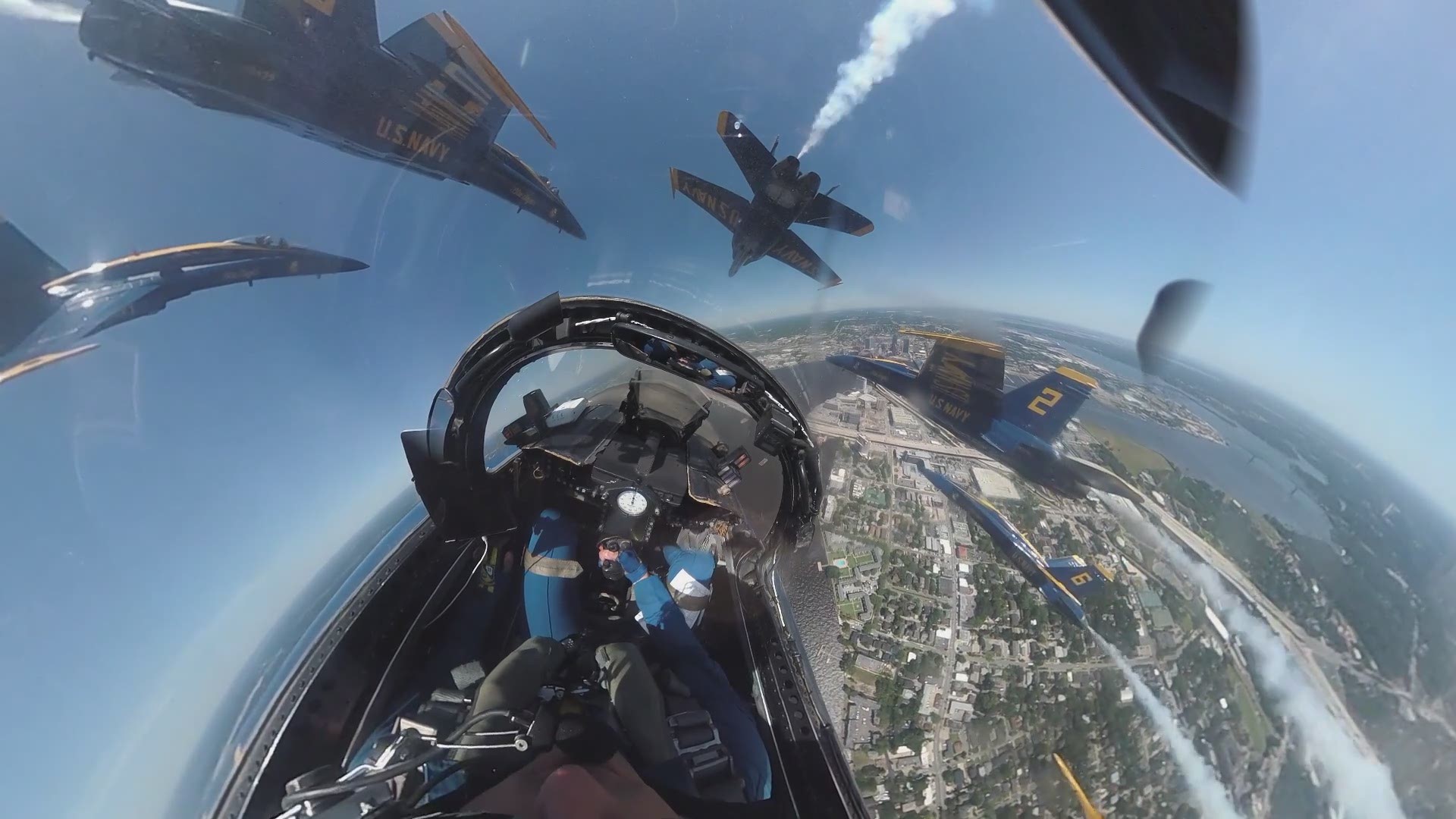 Many shared their videos of the Blue Angels Jacksonville flyover with First Coast News. But no one had such a stunning vantage point as the pilots themselves.