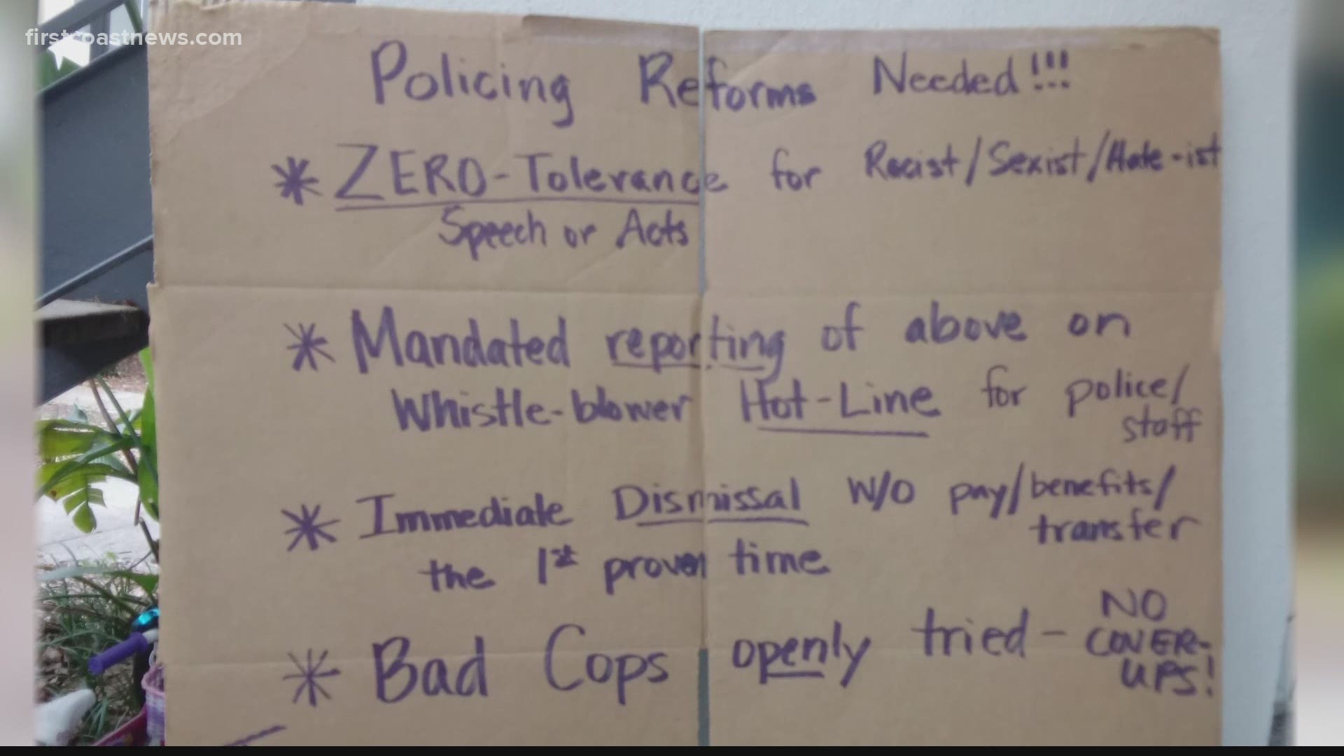 They include different policies that can be put in place to hold Jacksonville law enforcement accountable -- such as zero tolerance for racist or sexist behavior.