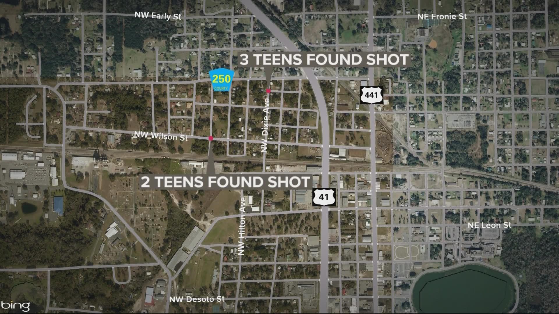 The Lake City Police Department said the teens could not identify who shot them.