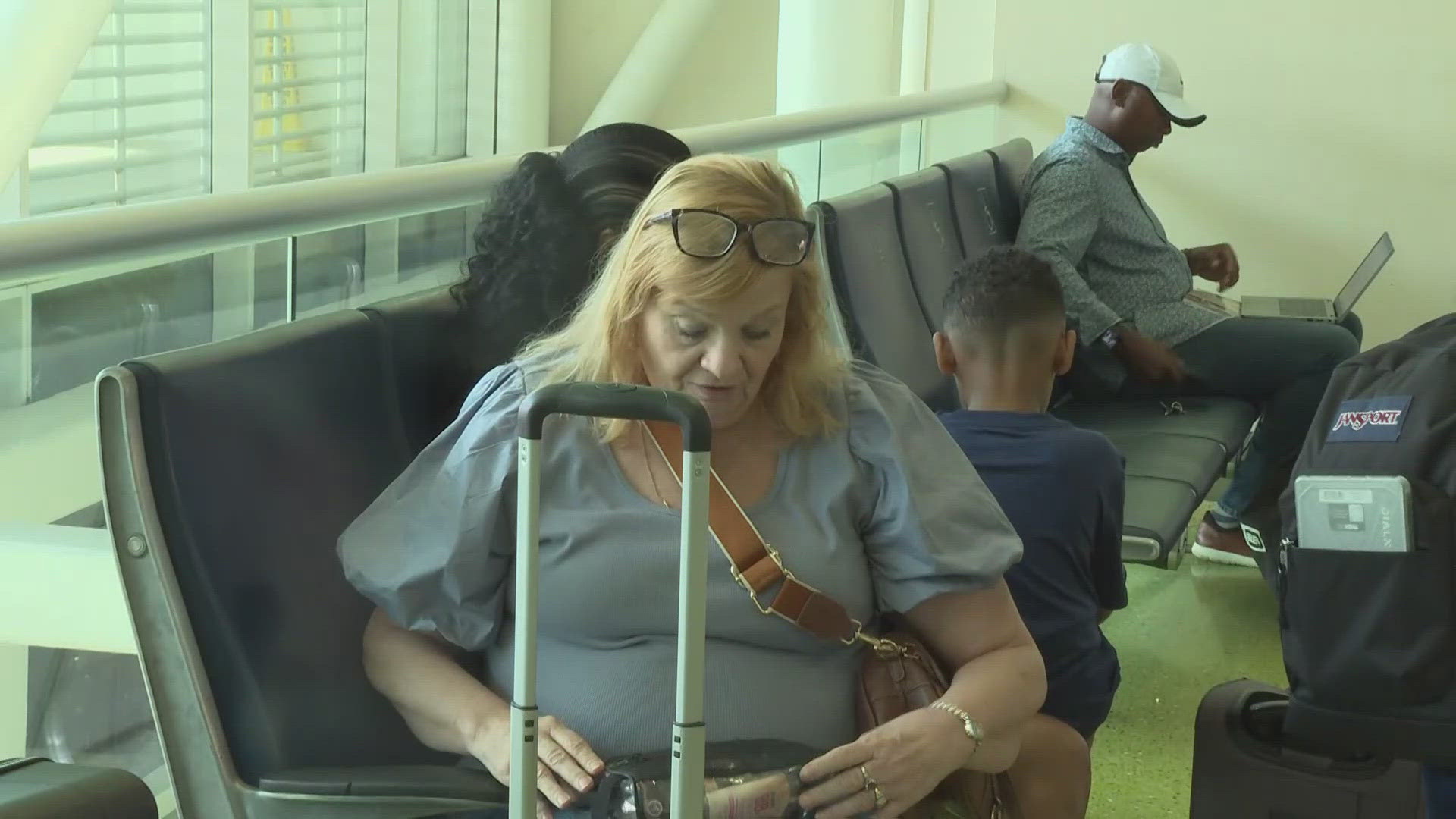 First Coast News met Kathy Curry today; she was planning to sit and wait until her latest rescheduled flight took off 10 hours later - on her 3rd day in the airport.