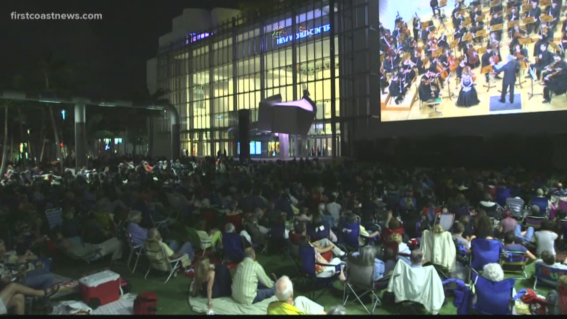 A massive $1.2 million outdoor projection venue could light up the Northbank in Downtown Jacksonville if the city council approves the funding.