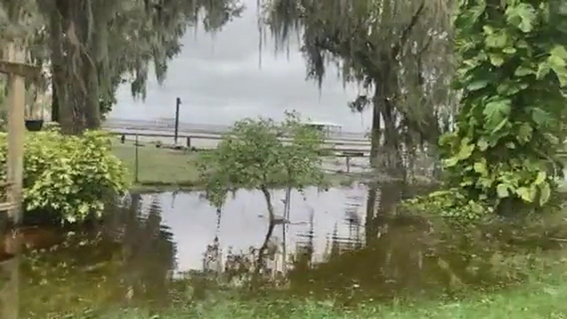 St Johns River over bulkhead, Tocoi. Still 2 hrs til high tide here
Credit: Barbara