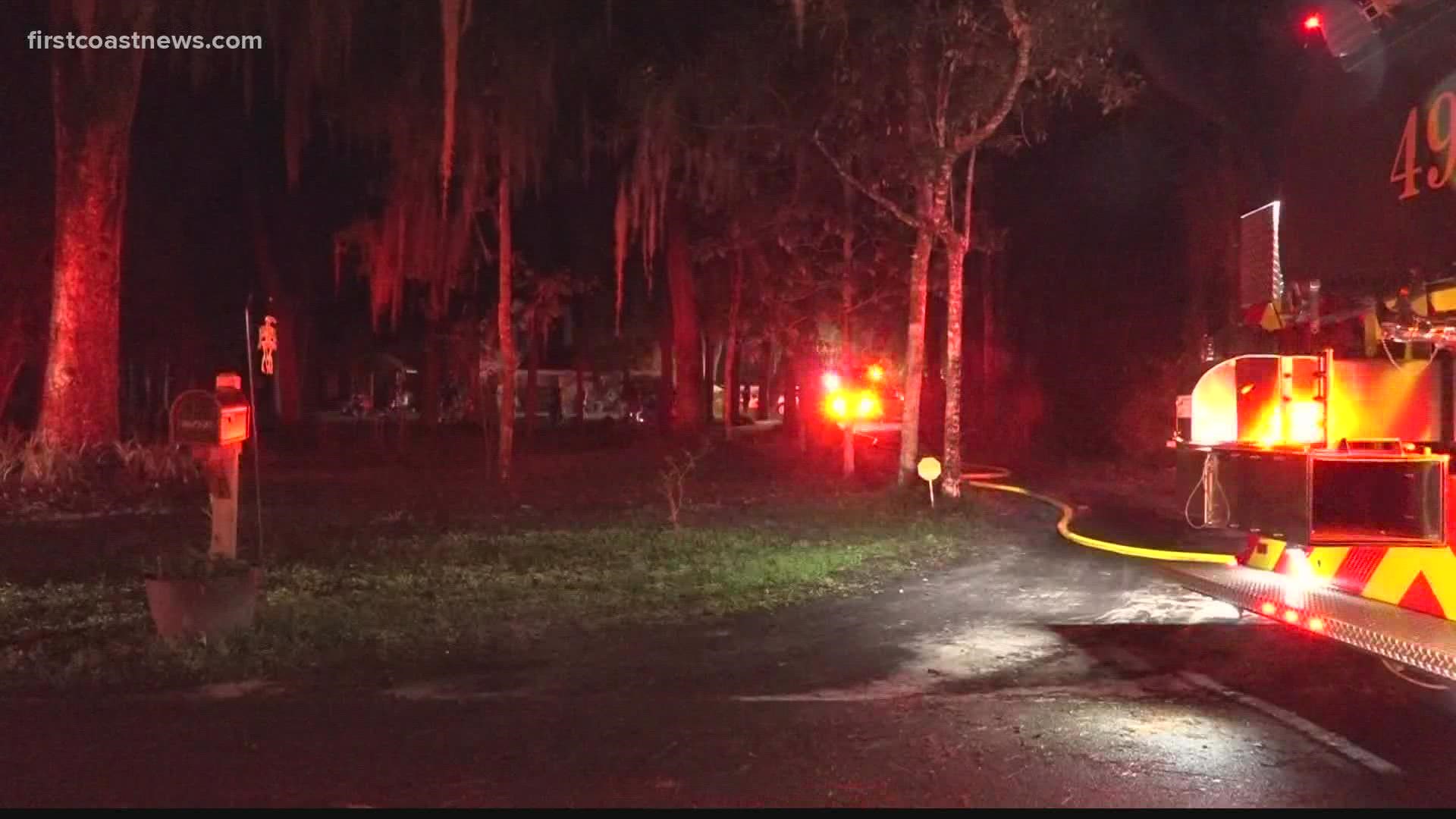 The Jacksonville Fire Rescue Department says there were two adults and one child living in the home. JFRD is now looking into the cause.