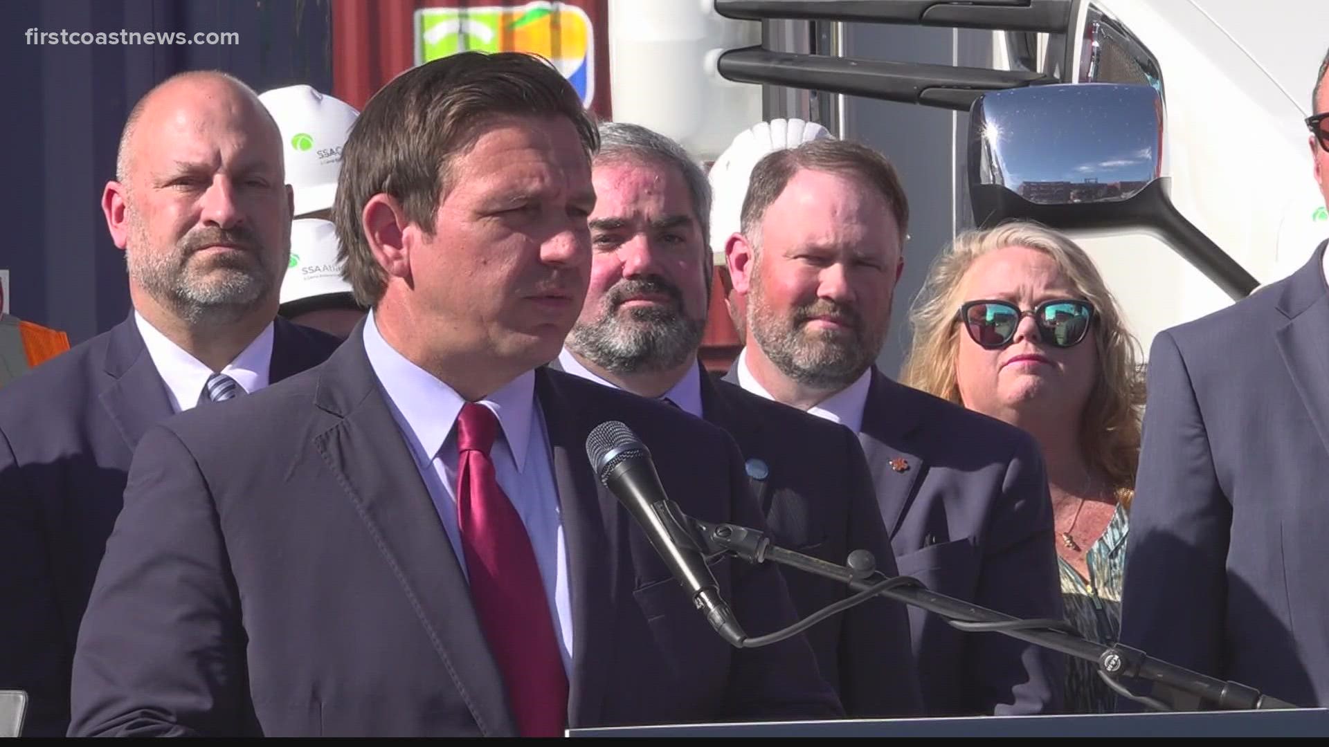 "Our seaports are used to operating around the clock. They're used to moving cargo for American families, farmers and businesses," DeSantis said.