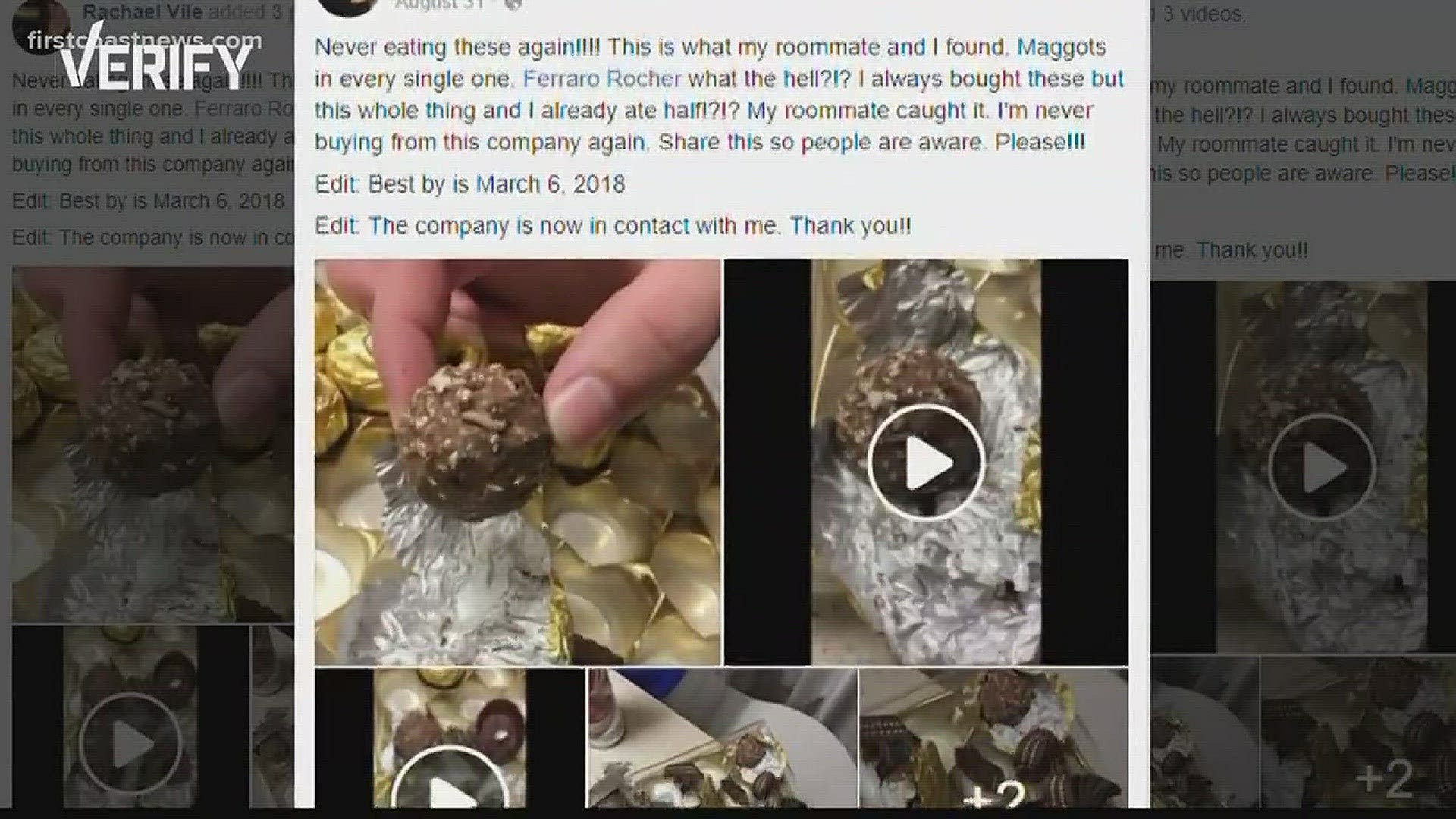 The video we are about to show you seems to show some type of worm crawling all over a Ferrero Rocher chocolate. But it is real?