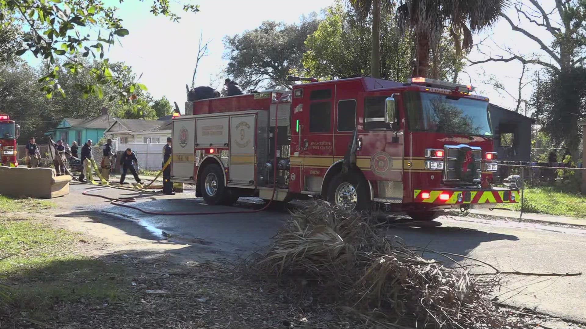 The Jacksonville Fire and Rescue Department says the fire occurred in the 1500 block of 24th Street. The Red Cross was called out to assist two adults and one child.