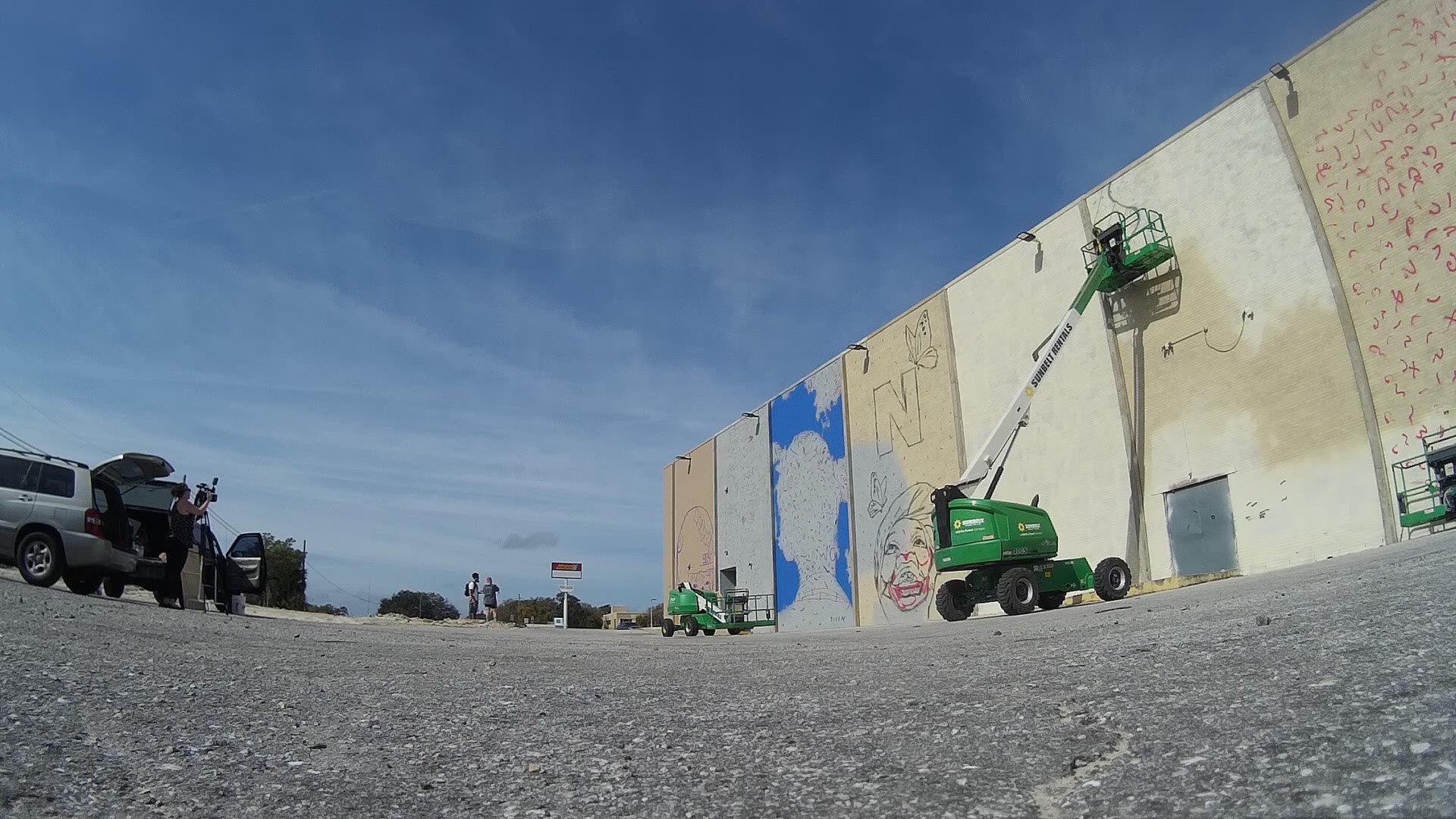 The entire mural will spell out Arlington and will be able to be seen from the Arlington Expressway.