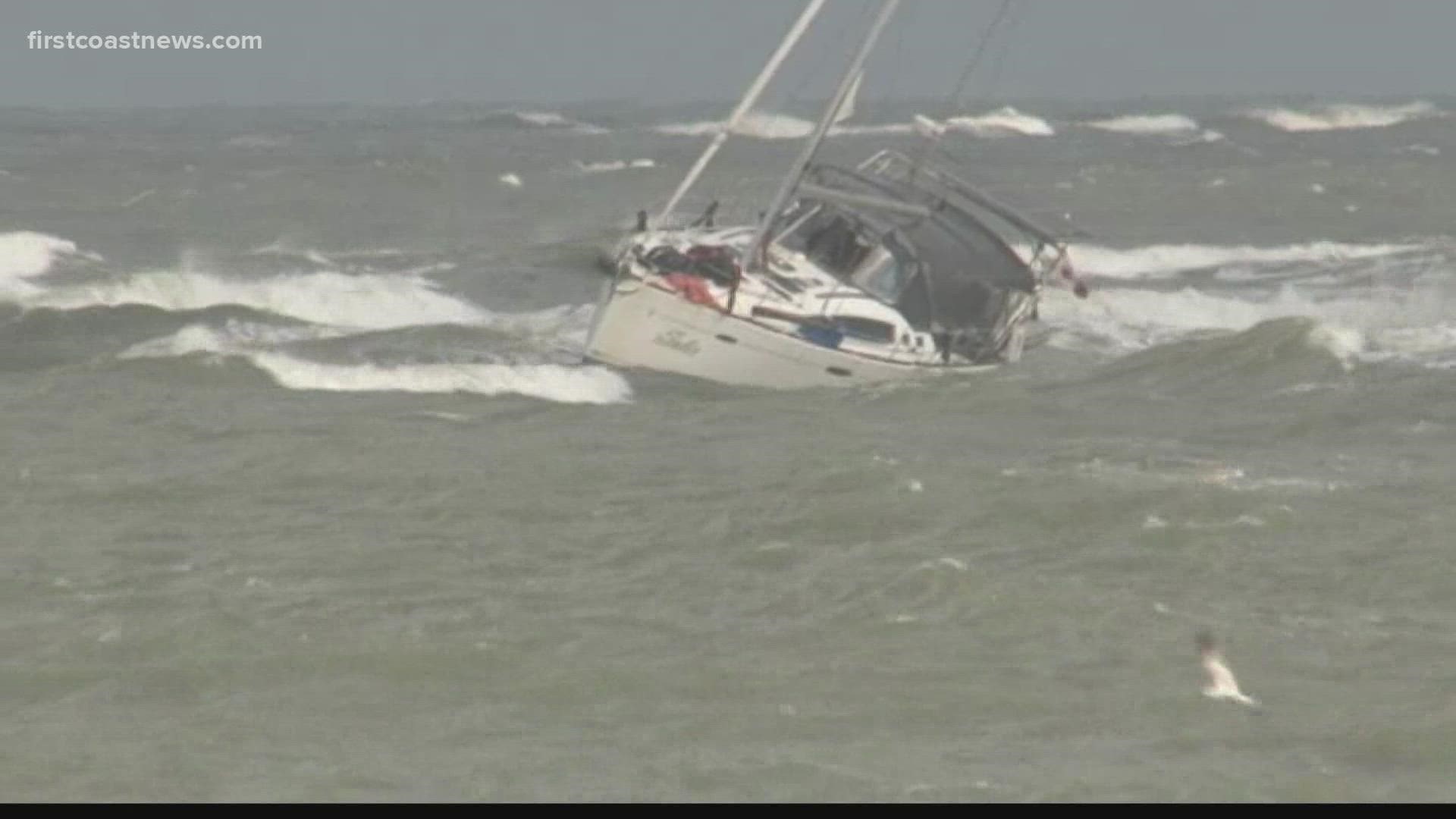 A boat ran onto a sandbar in the St. Augustine Inlet Thursday afternoon. St. John's County Fire and Rescue says no one was hurt in the accident.
