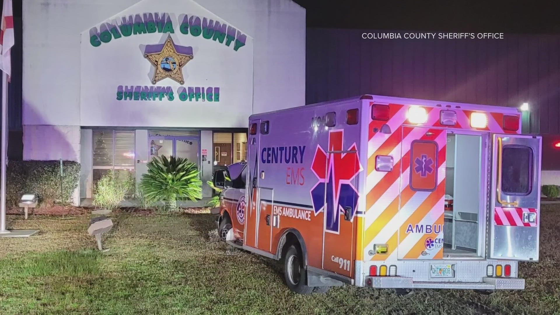 Emergency medical staff and a deputy were attending to a man who was 'possibly under the influence of drugs,' when he stole an ambulance Saturday.