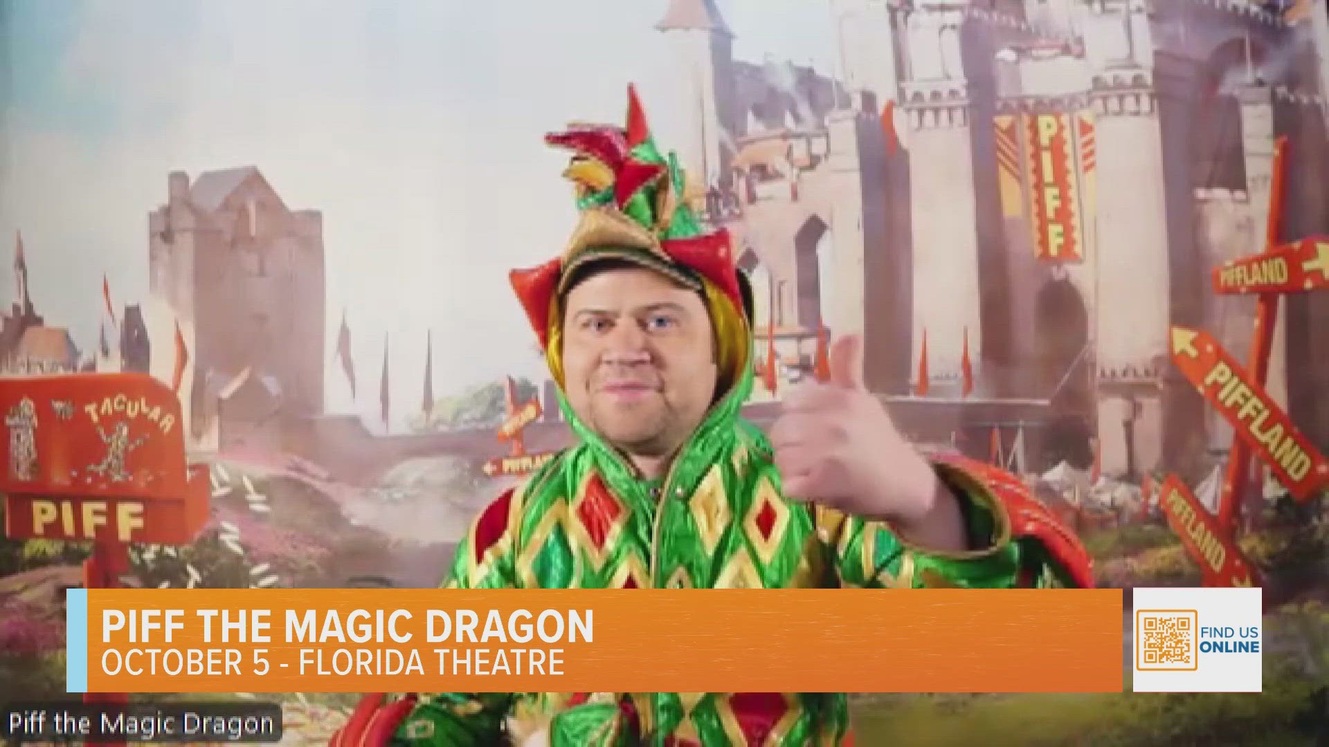 Piff the Magic Dragon comes to the Florida Theatre on October 5th!