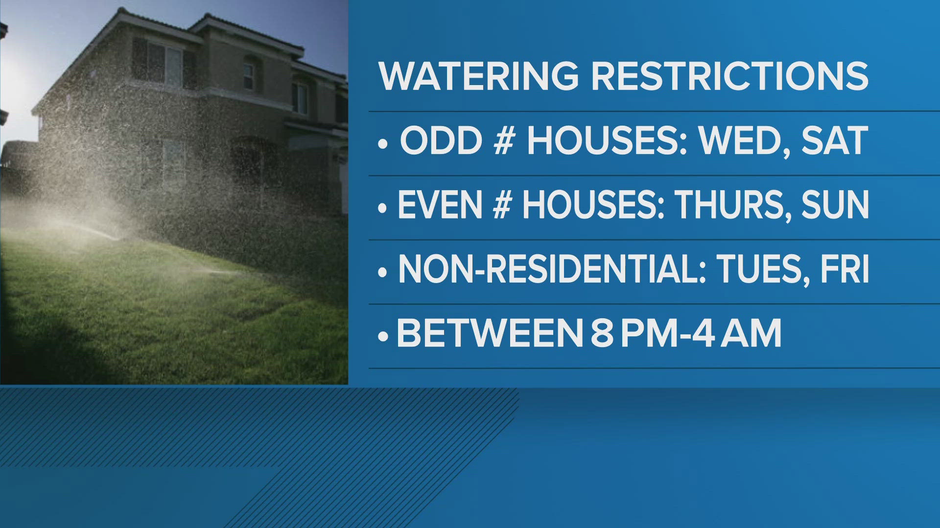 JEA is "strongly" urging all potable and reclaimed water customers to follow mandatory watering restrictions set by the St. Johns River Water Management District.