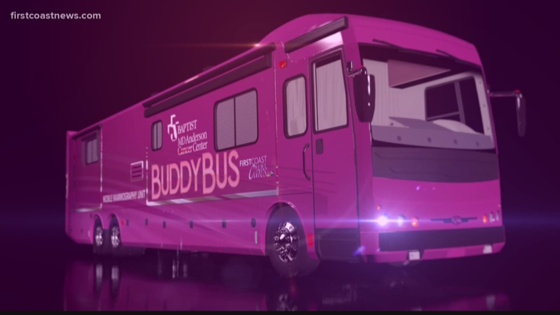 We are raising money to purchase the Buddy Bus, a bright pink mobile mammography unit. It's our new mission with Baptist/MD Anderson Cancer Center.