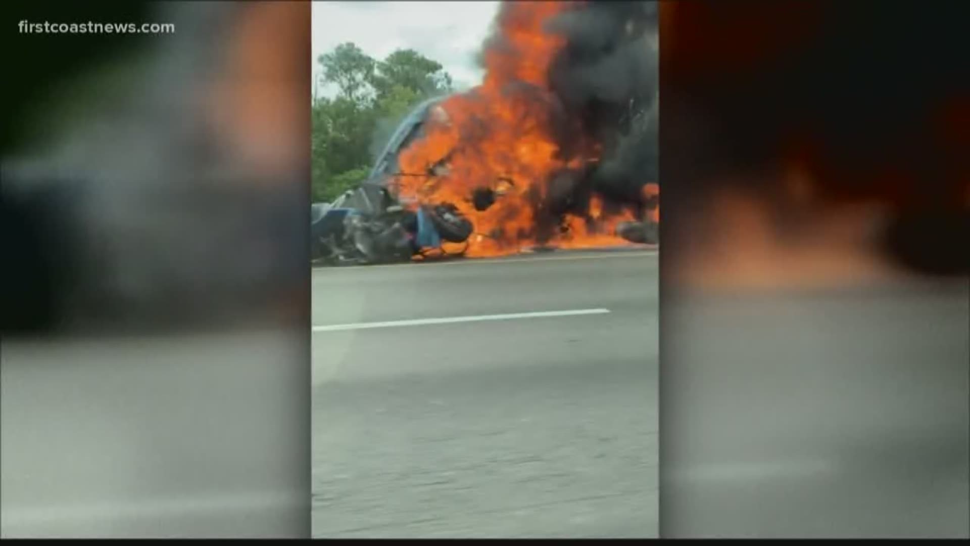 A fiery crash involving an overturned semi-truck caused serious delays on Interstate-295 North at Roosevelt Boulevard.