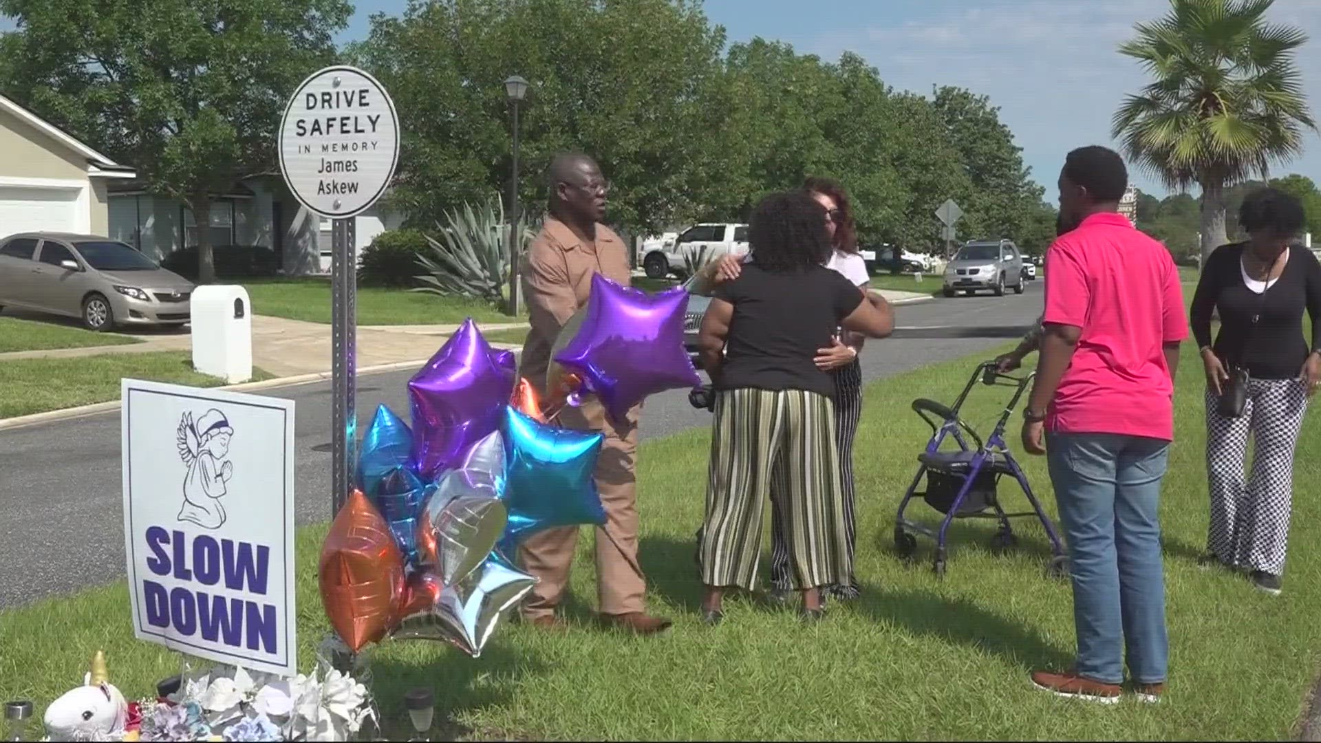 Two years later, speed bumps are in place, and Askew’s name forever memorialized on this sign.