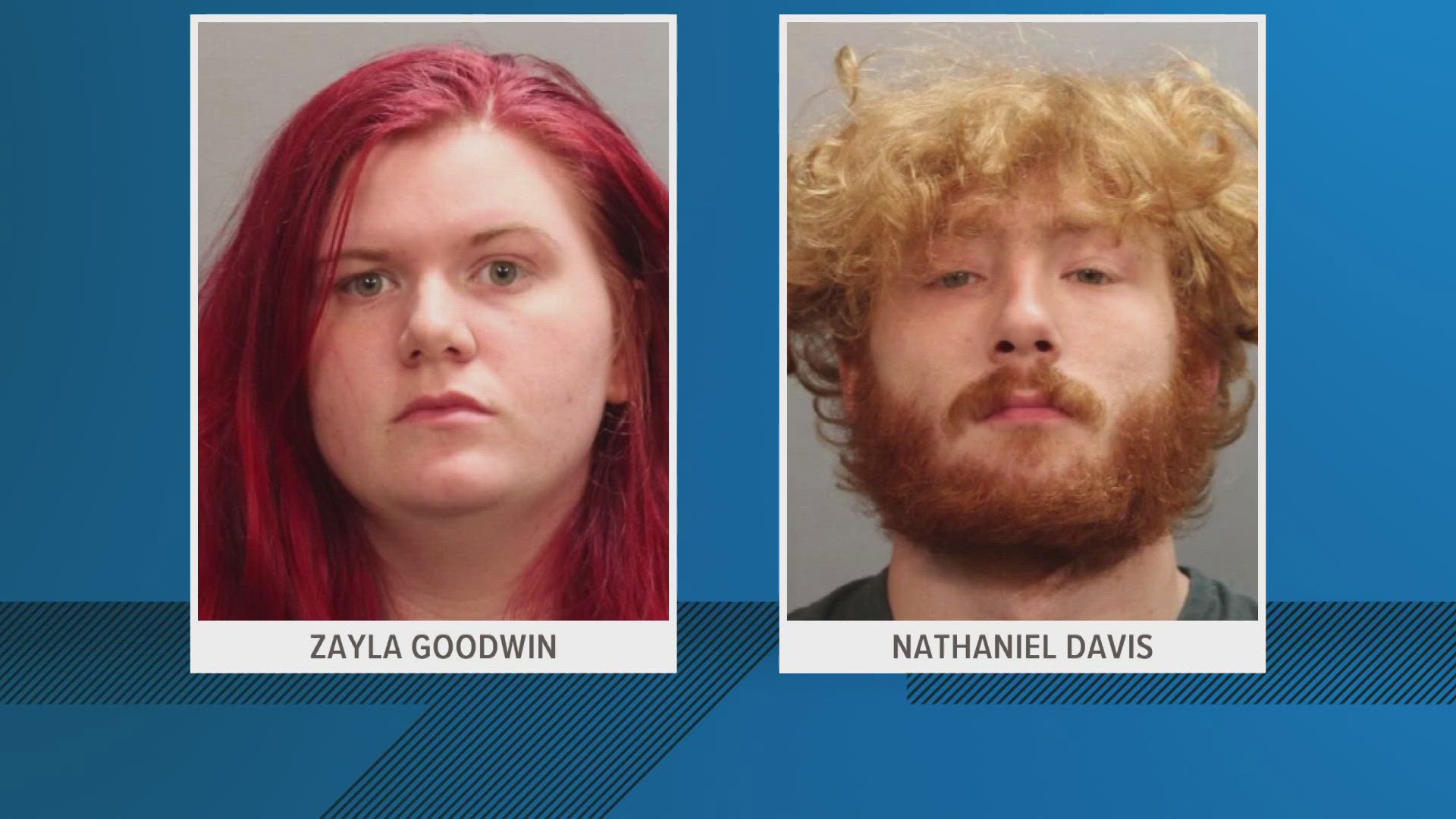 Zayla Goodwin, 20, and Nathaniel Davis, 22, were arrested last week after a child was taken to Wolfson Children's Hospital in life-threatening condition.