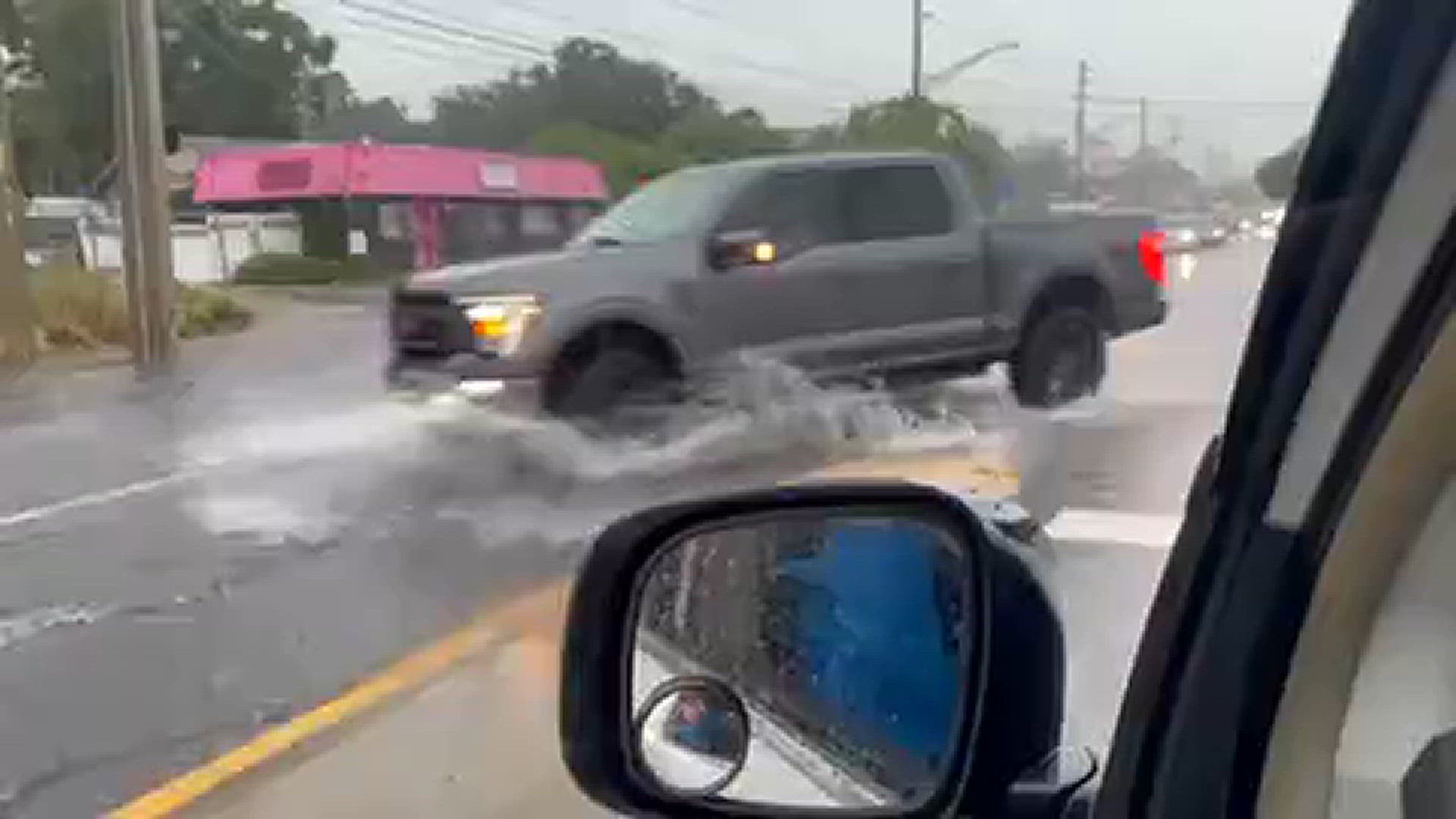 Amid downpours on the First Coast Wednesday, the intersection of Philips Highway and Wishart Street is flooded. Drivers should use caution on the roadways!
Credit: Mindy Wadley