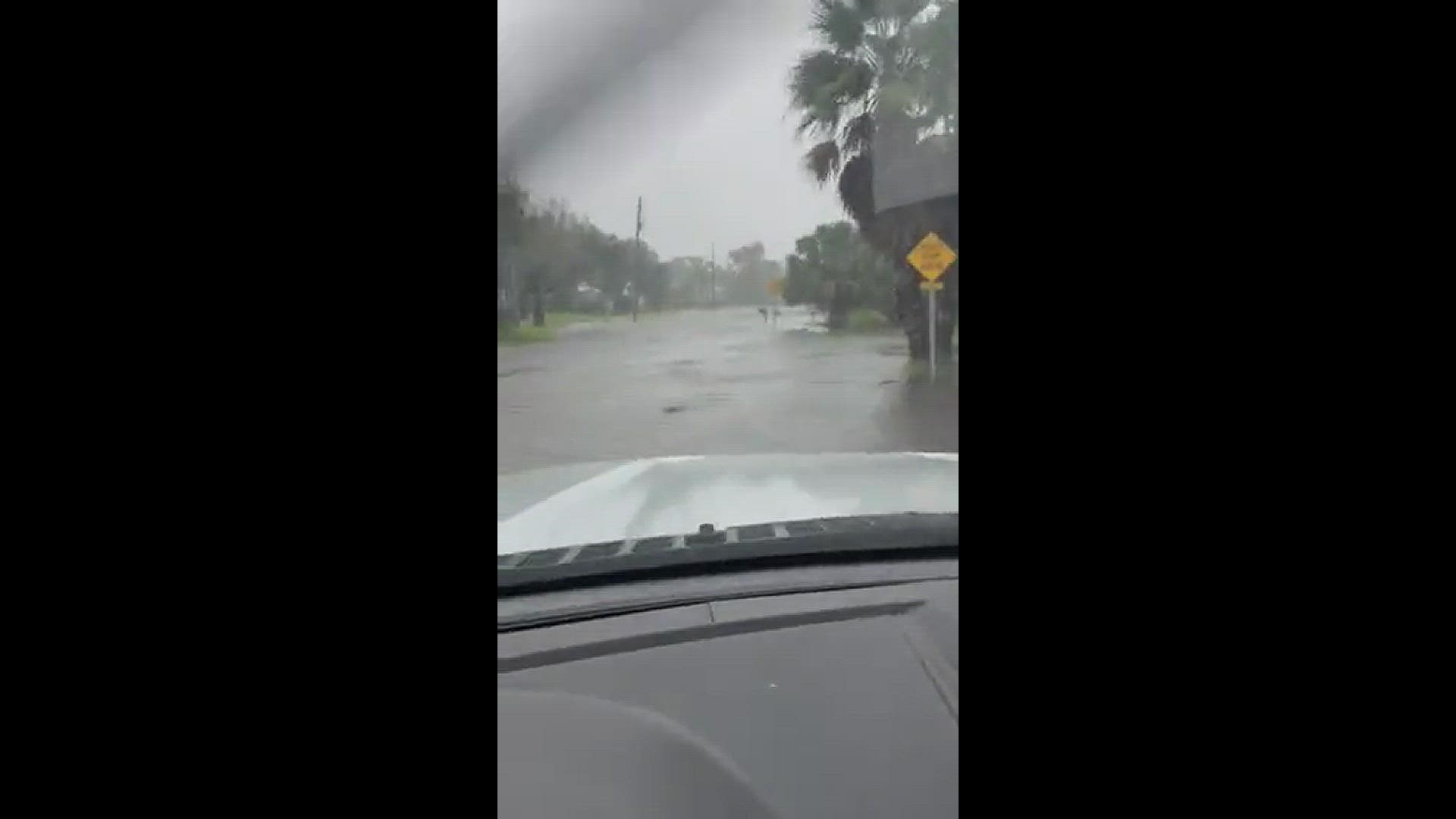 Menendez Road in St. Augustine experiencing flooding as Tropical Storm Ian hits the First Coast.
Credit: Bo Strange