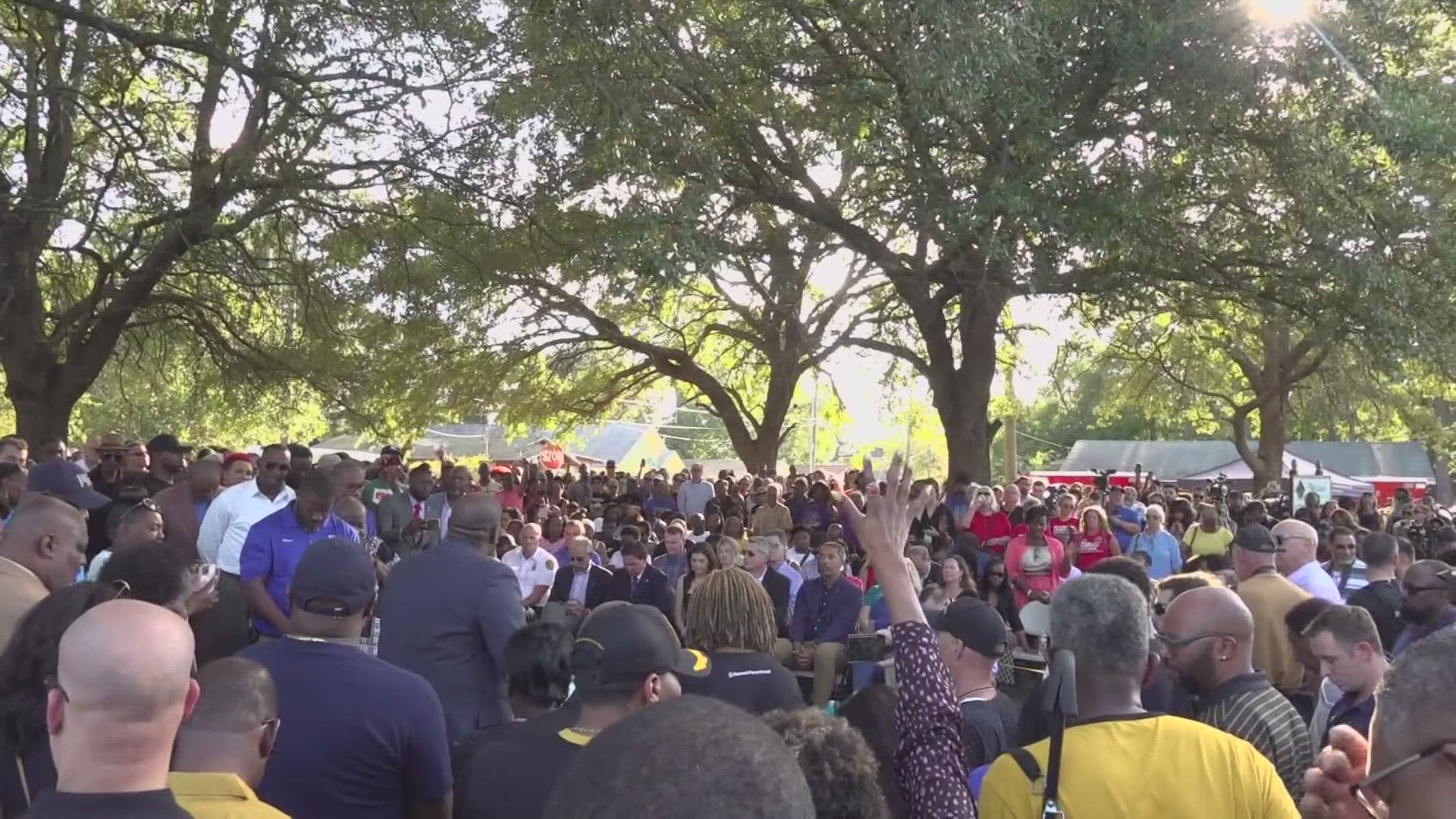 The community held a prayer vigil to honor the three Black victims shot and killed by a racially motivated gunman at a Jacksonville Dollar General.