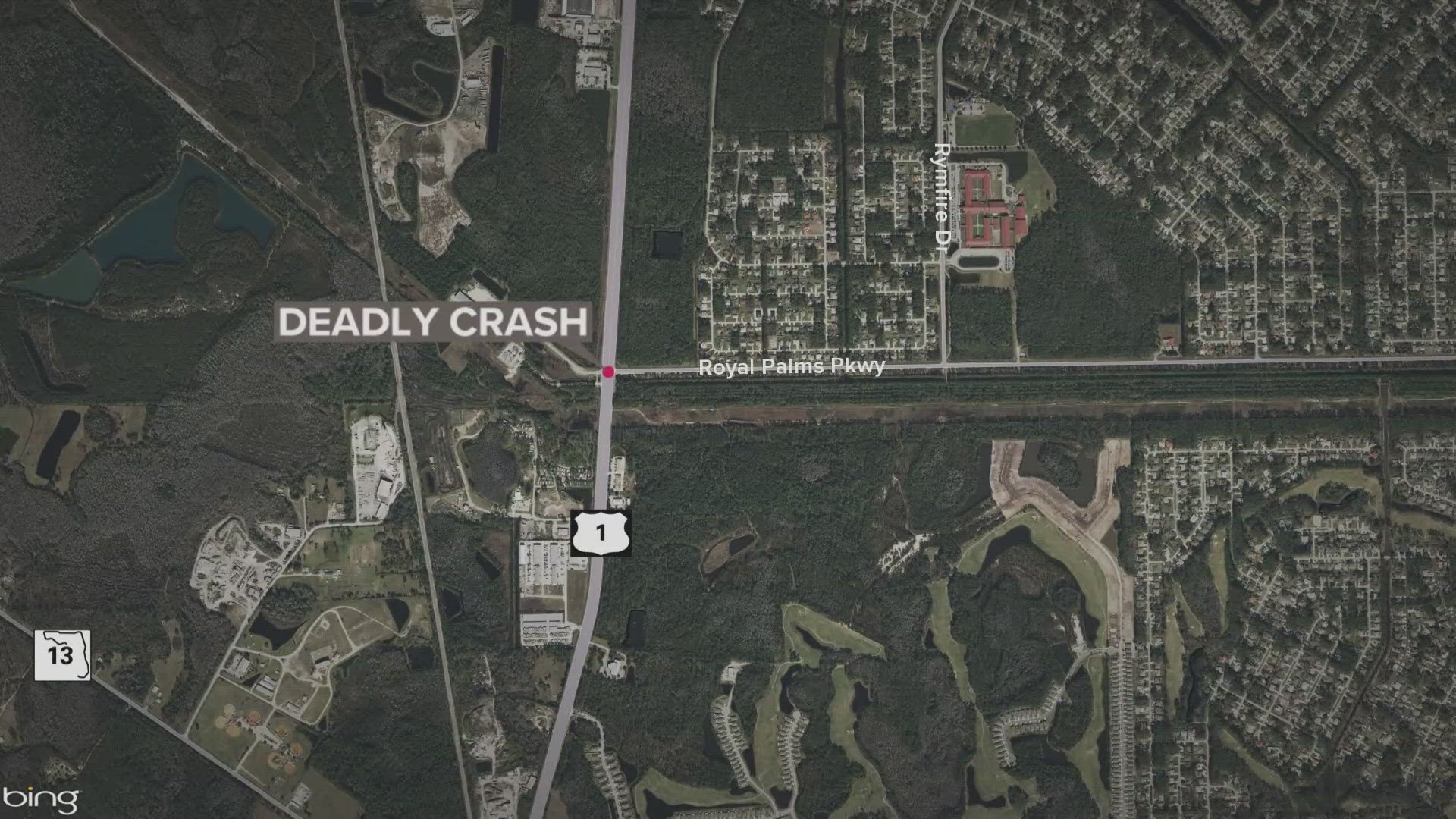 The crash happened around 3:35 a.m. Saturday at the intersection of US-1 and Royal Palms Parkway, according to the Florida Highway Patrol.