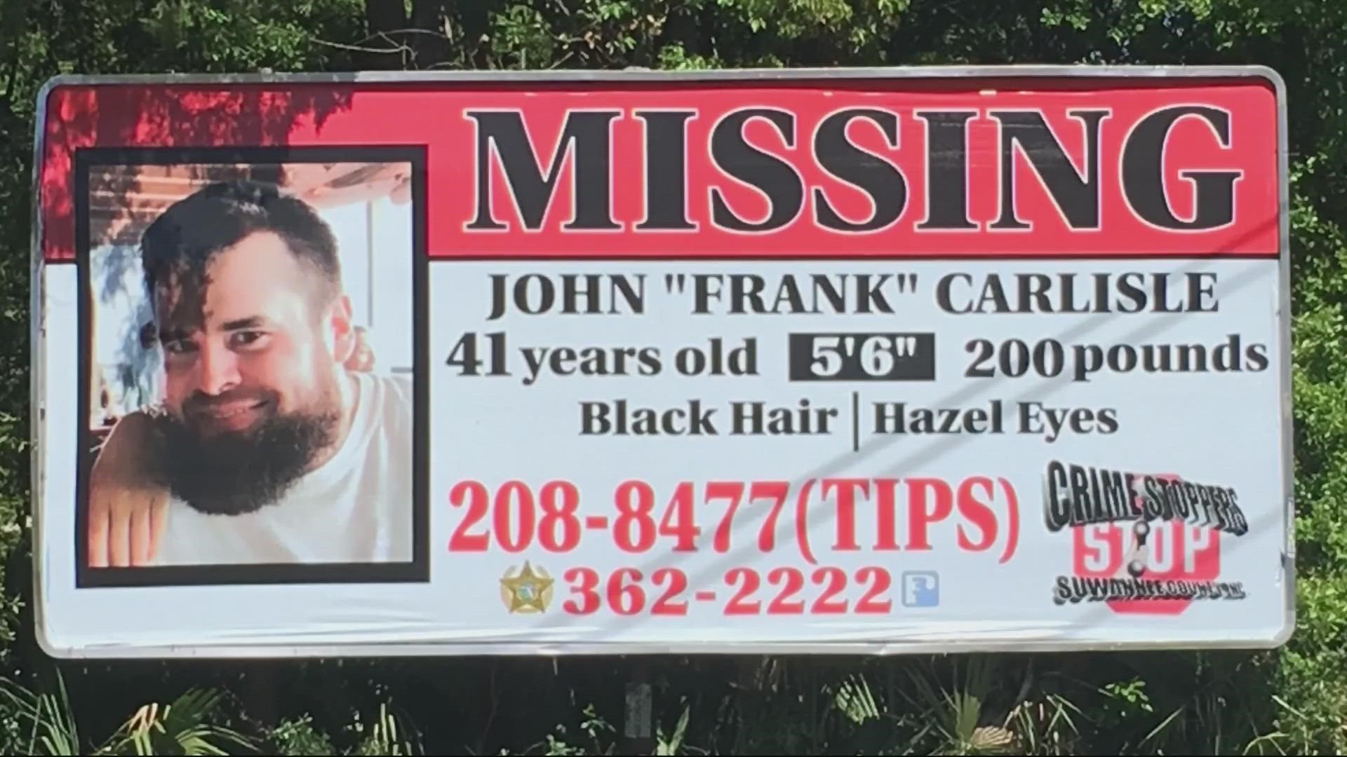 John Frank Carlisle was last seen in the Ranchettes area of Suwannee County on April 24, 2018.