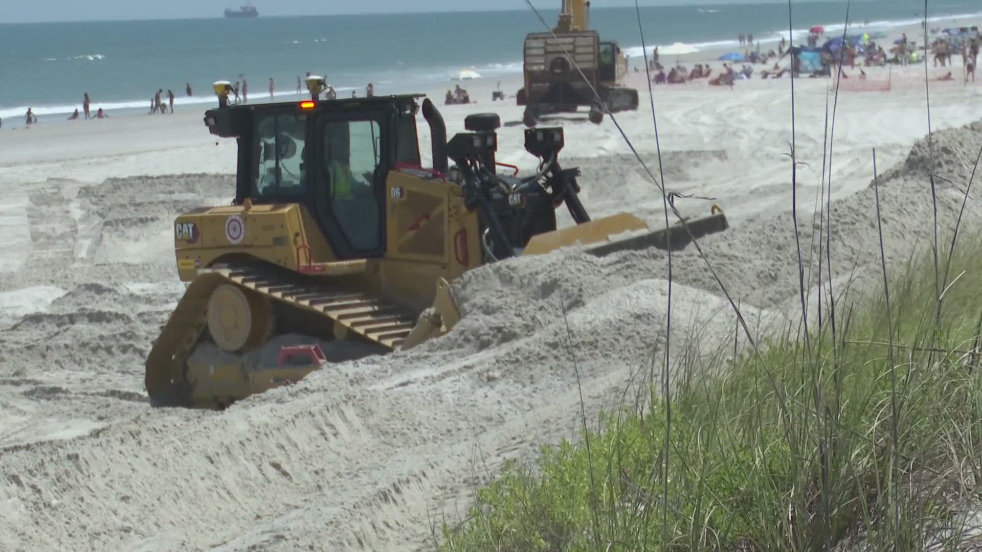 The project to rebuild 10 miles of coastline is entirely federally funded and is expected to last until the middle of August, weather permitting.